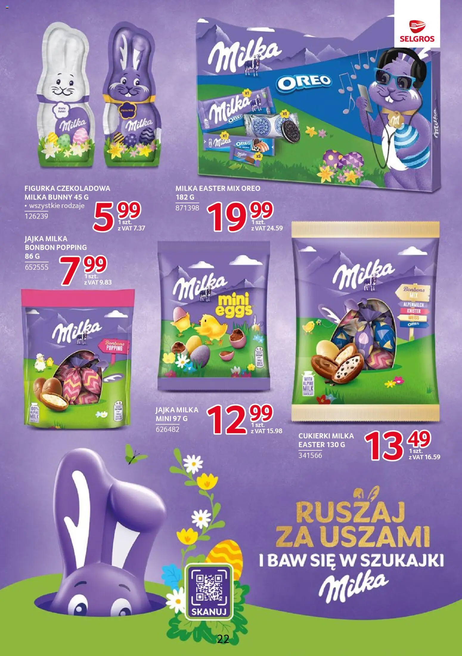 Selgros cash&carry gazetka - Markowe produkty od 26.03.2026 | Strona: 22 | Produkty: Czekoladowa, Milka, Jajka, Cukierki