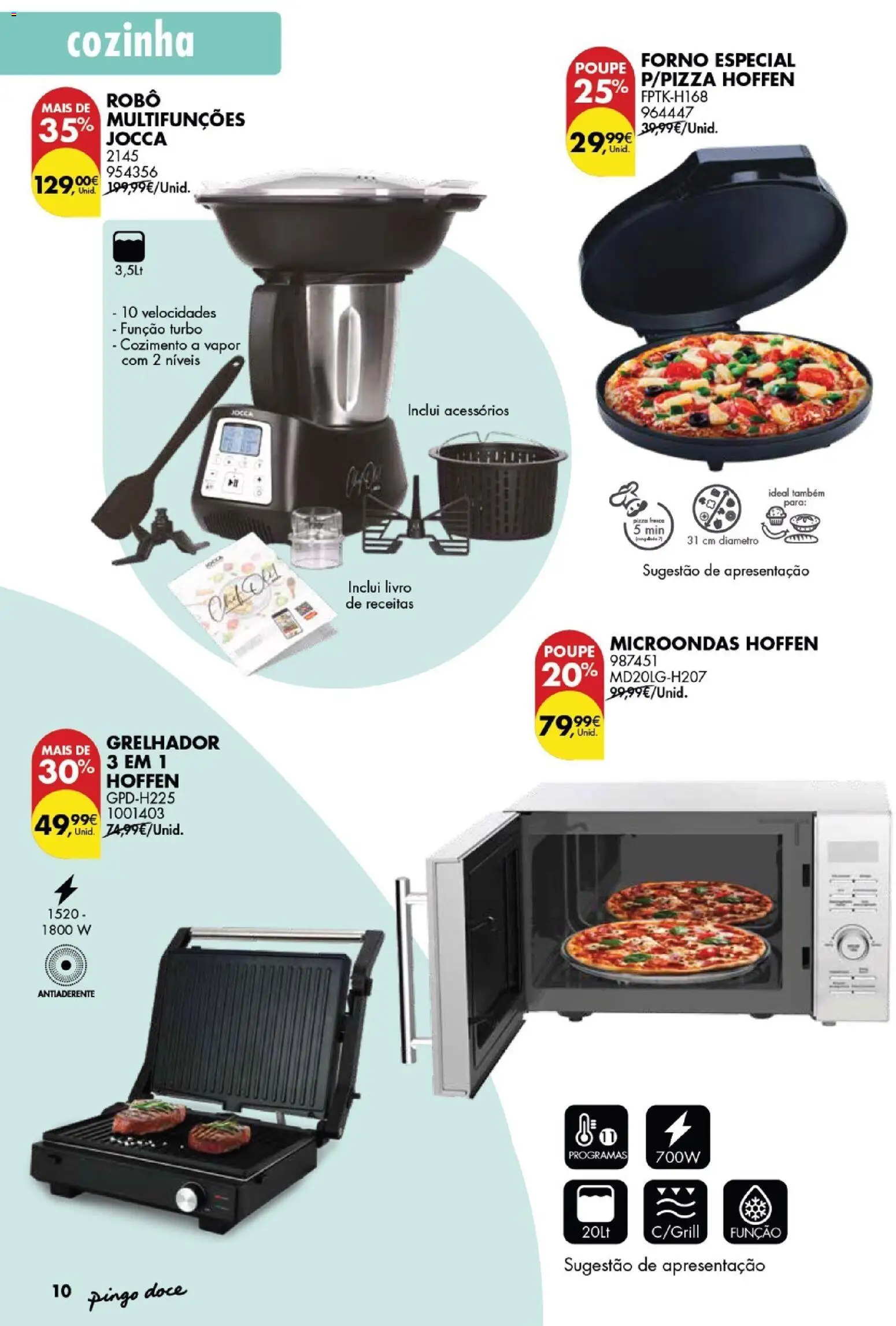 Pingo Doce folheto Bazar Páscoa │ válido de 03.03.2026 | Página: 10 | Produtos: Forno, Robô, Microondas, Pizza