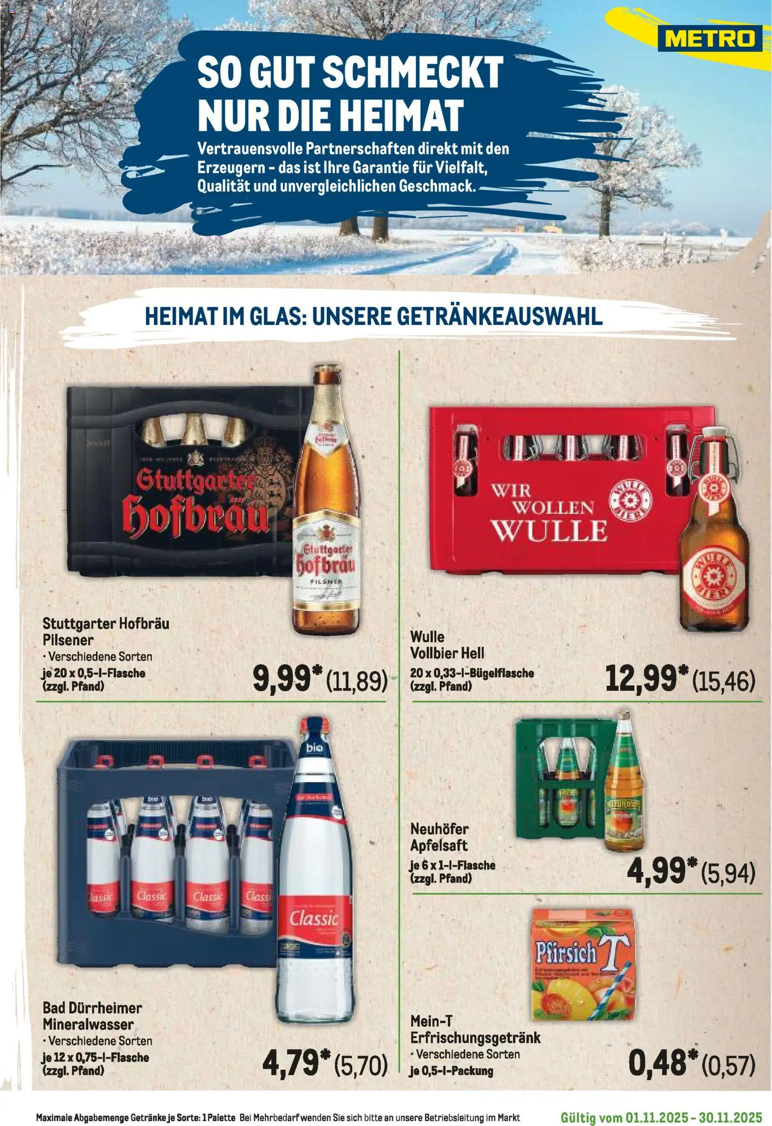 Metro Regionaler Flyer – gültig ab 01.11.2025 | Seite: 123 | Produkte: Bad, Apfelsaft, Mineralwasser, Pfirsich