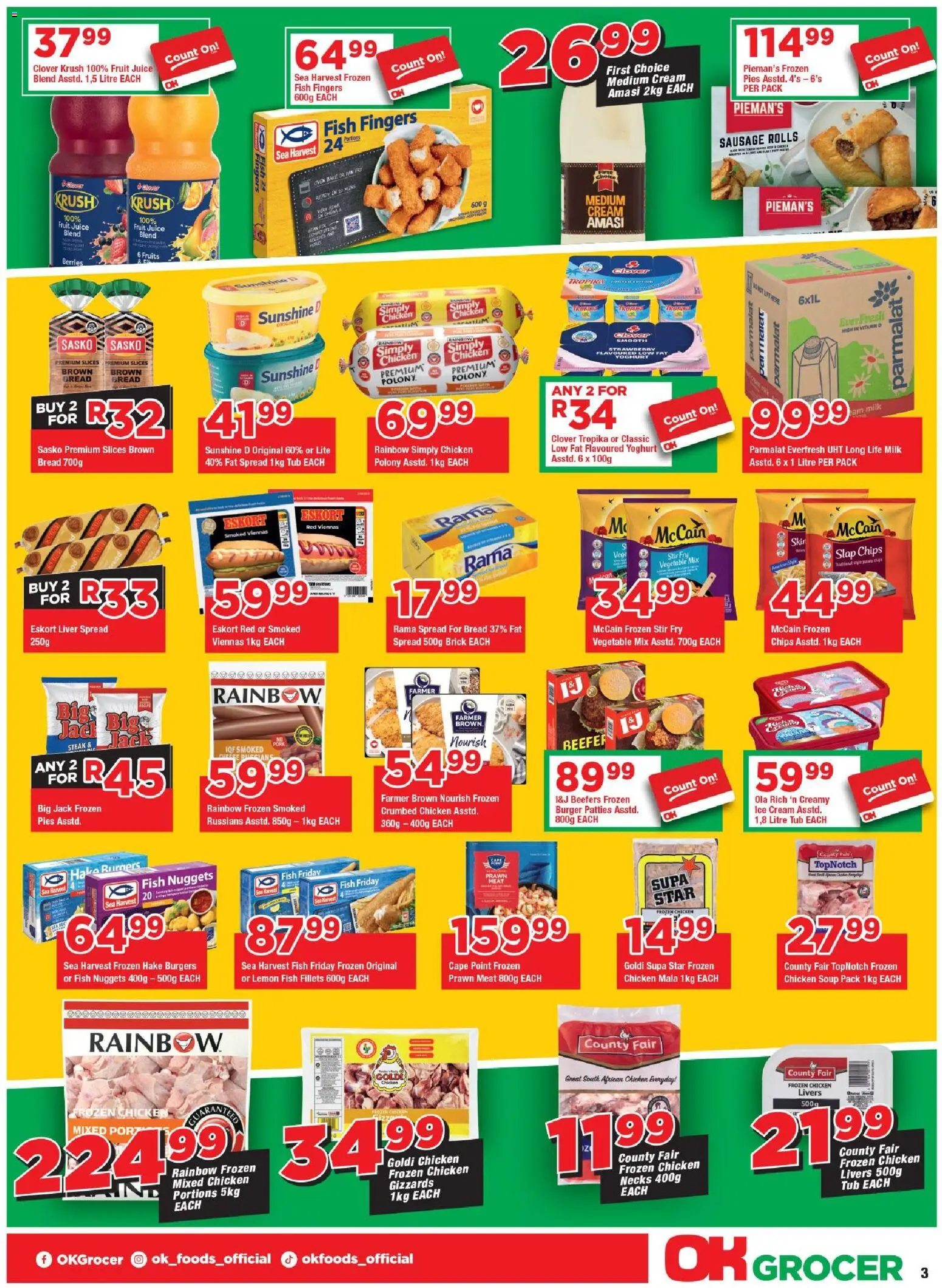 New OK Foods catalogue – valid from 24.04.2026 | Page: 3 | Products: Drone, Juice, Fish, Soup