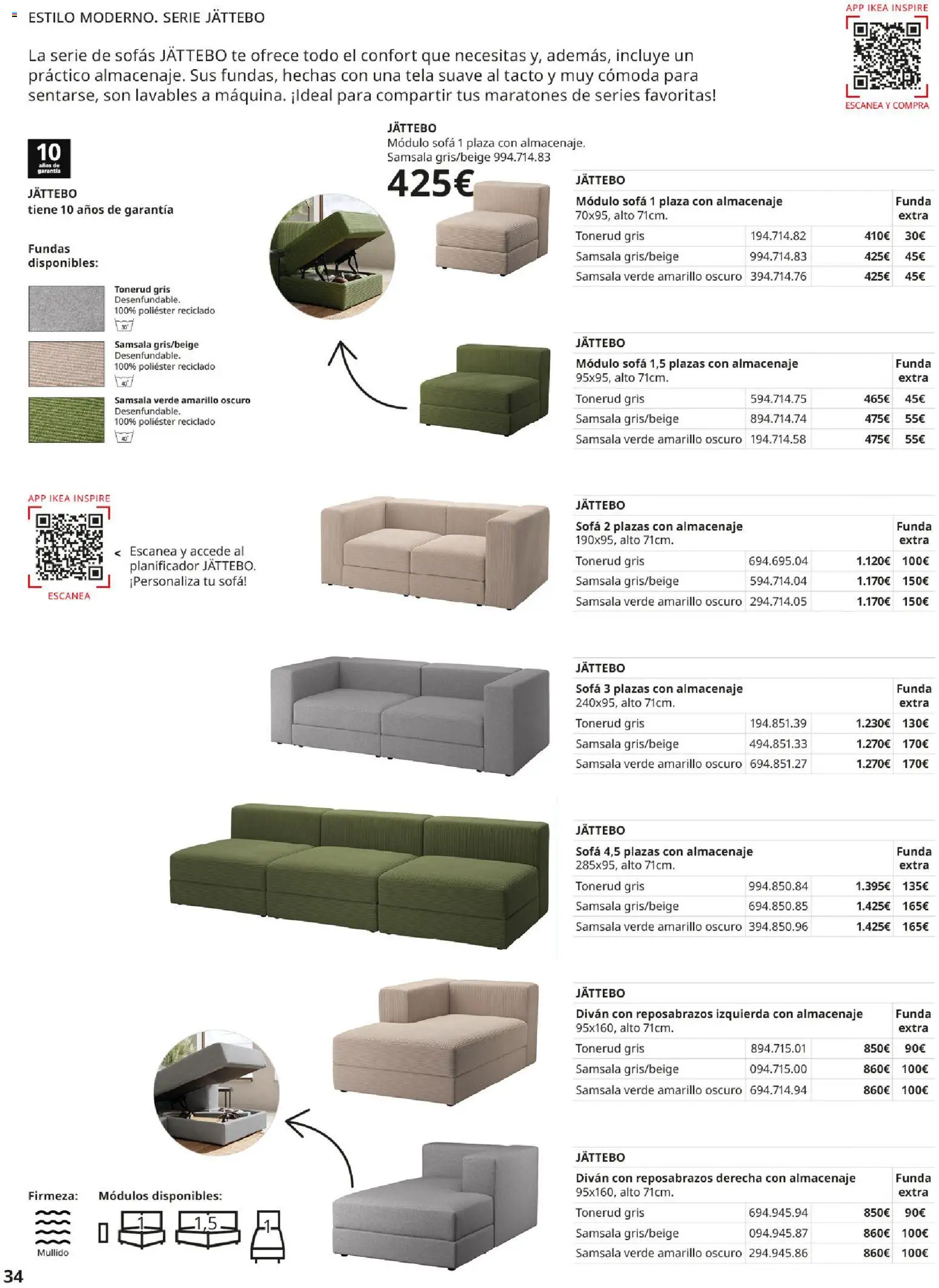 Catálogo IKEA Sofás │ válido desde el 02.12.2025 | Página: 34 | Productos: Té, Funda, Almacenaje, Sofá