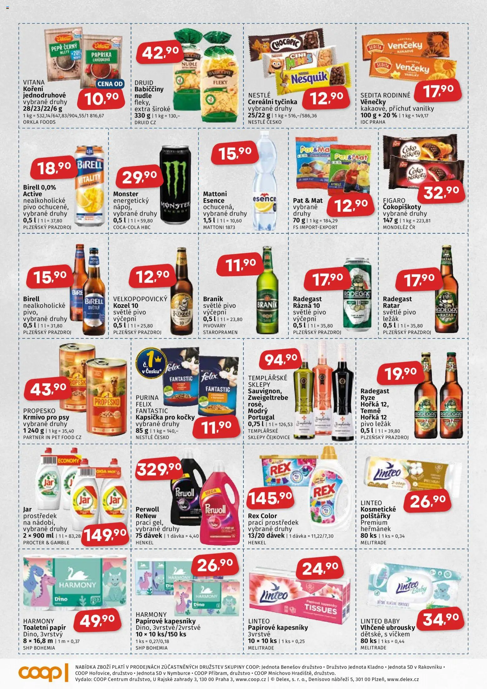 Coop leták - Středočeský region od 08.04.2026 | Strana: 3 | Produkty: Polštářky, Birell, Toaletní papír, Koření