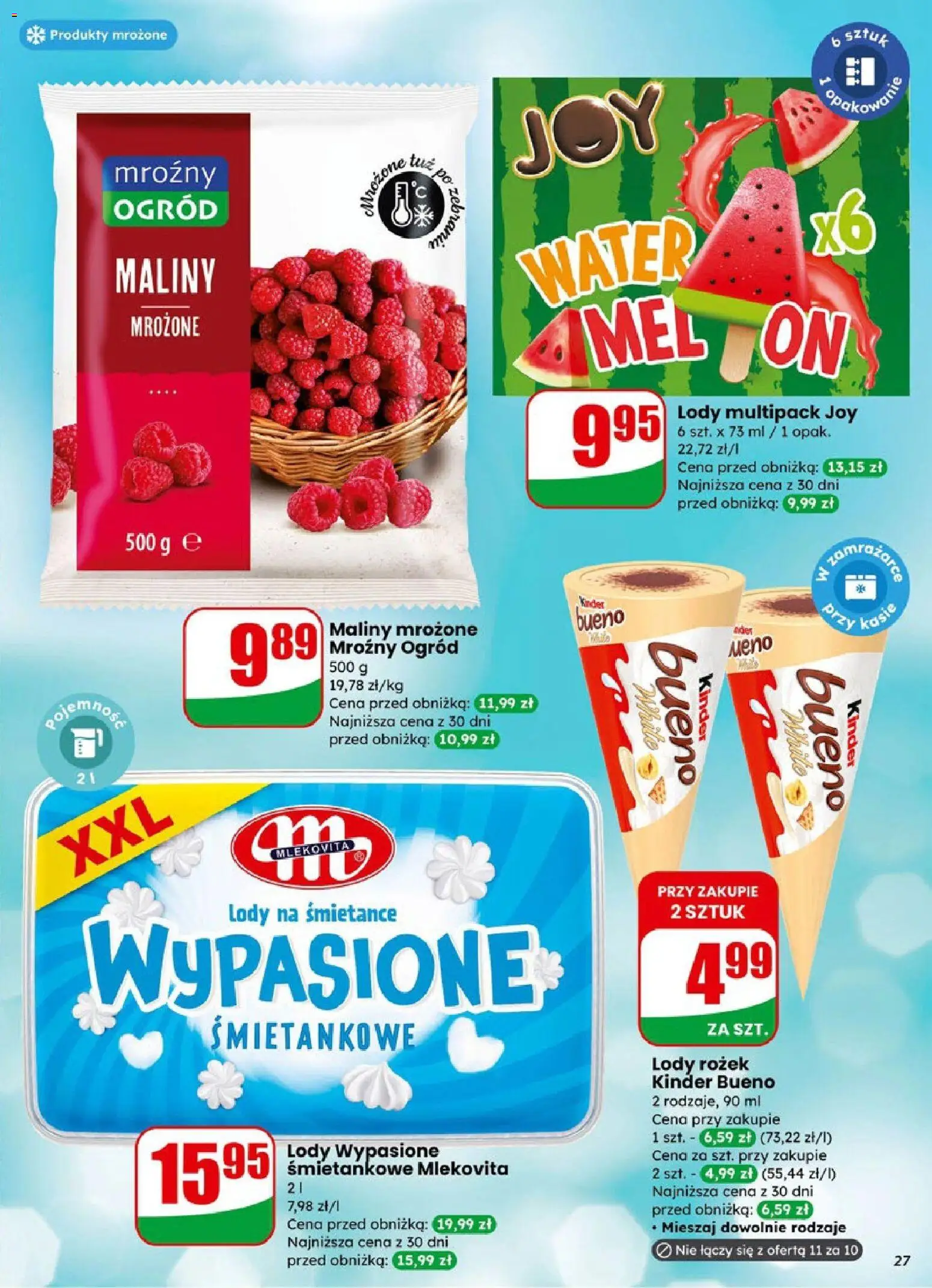 Dino Gazetka od 07.01.2026 | Strona: 27 | Produkty: Maliny, Kinder Bueno, Lody