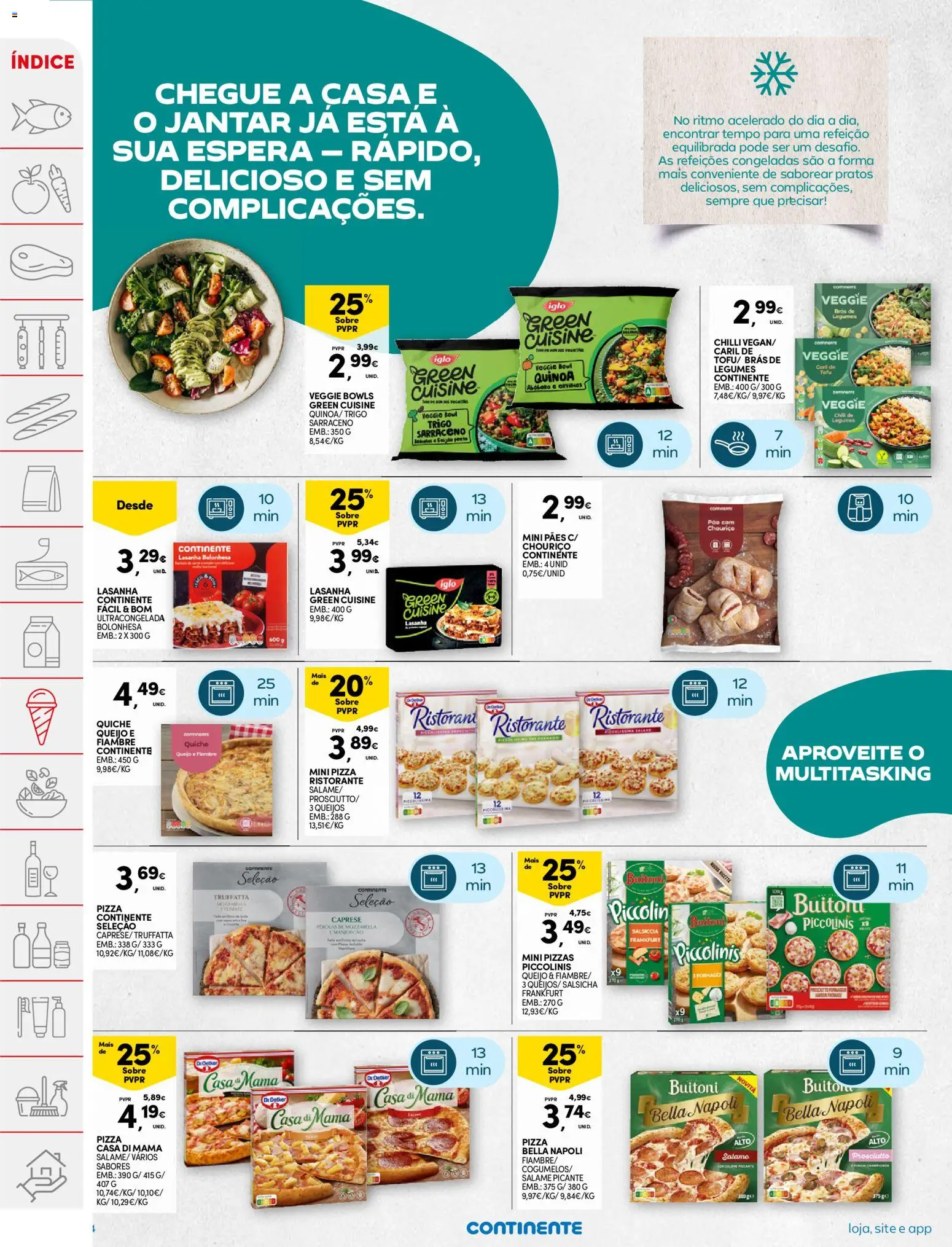 Continente folheto │ válido de 24.02.2026 | Página: 4 | Produtos: Queijo, Salame, Pizza, Chouriço
