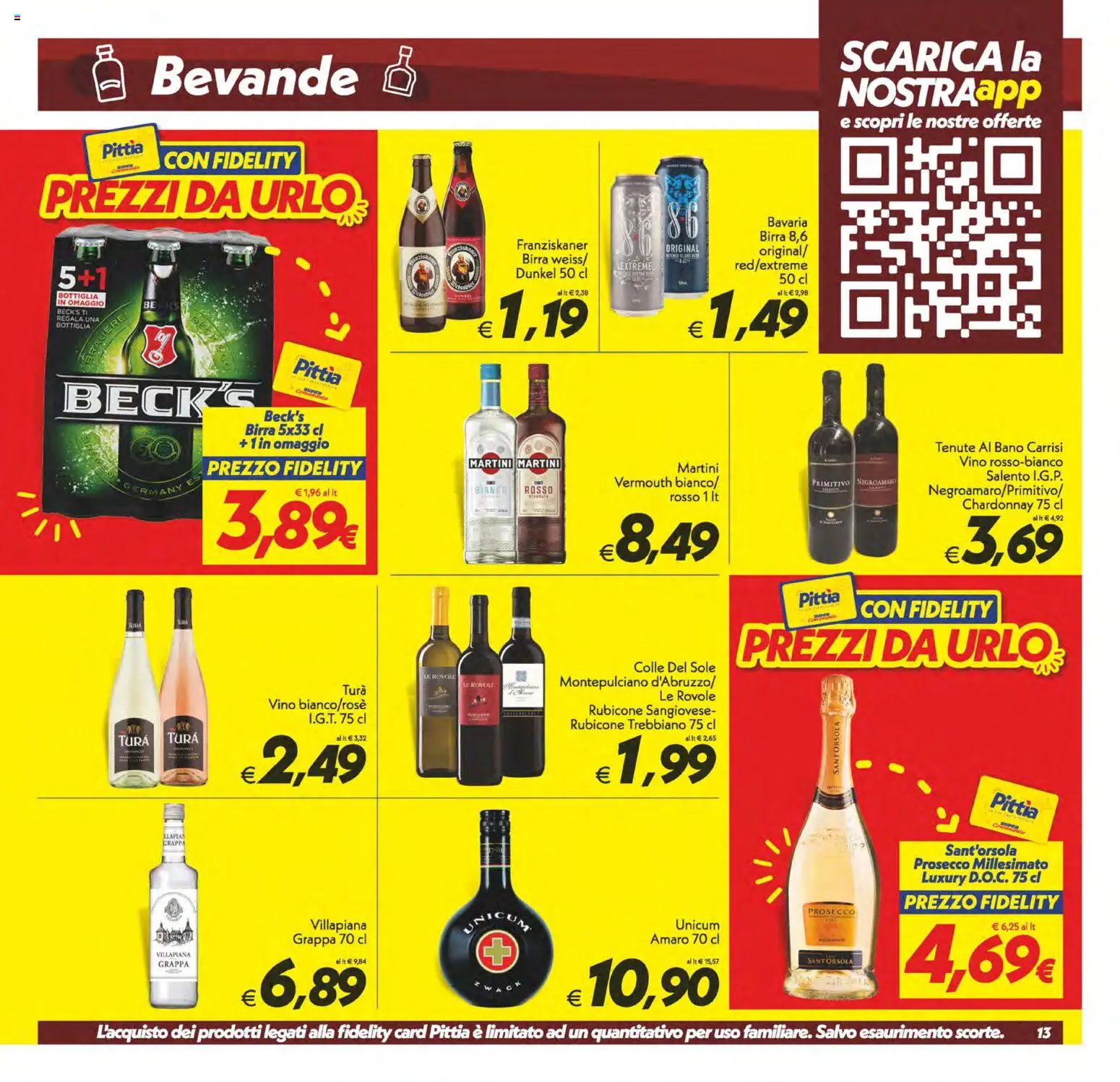 Volantino SuperConveniente del 13.02.2026 | Pagina: 13 | Prodotti: Prosecco, Vino, Bottiglia, Amaro