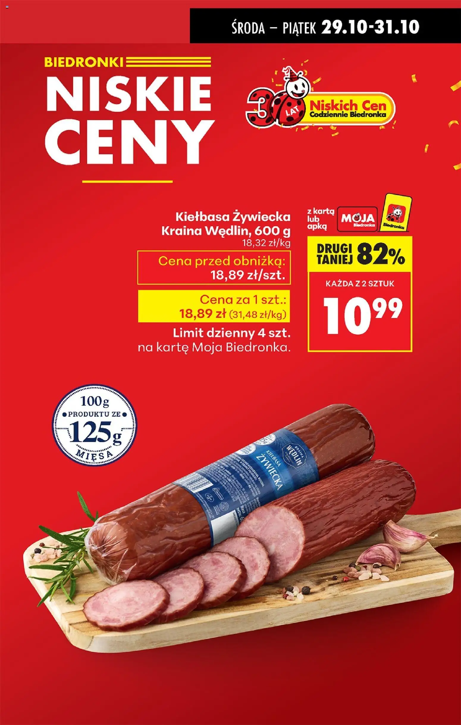 Biedronka gazetka - Oferta w tym tygodniu od 29.10.2025 | Strona: 9 | Produkty: Kiełbasa, Karta