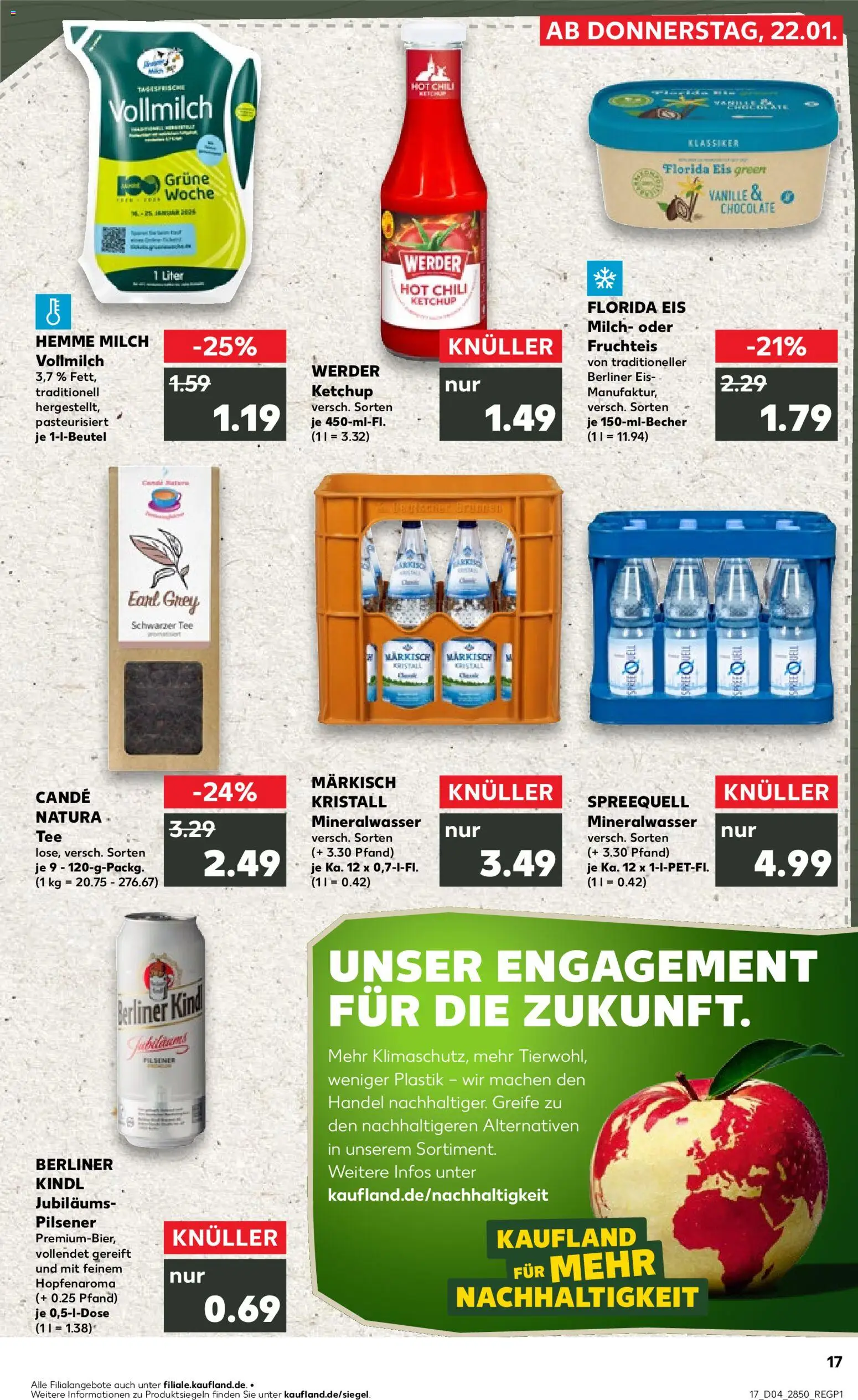 Kaufland prospekt Potsdam	 – gültig ab 22.01.2026 | Seite: 17 | Produkte: Berliner, Mineralwasser, Chili, Ketchup
