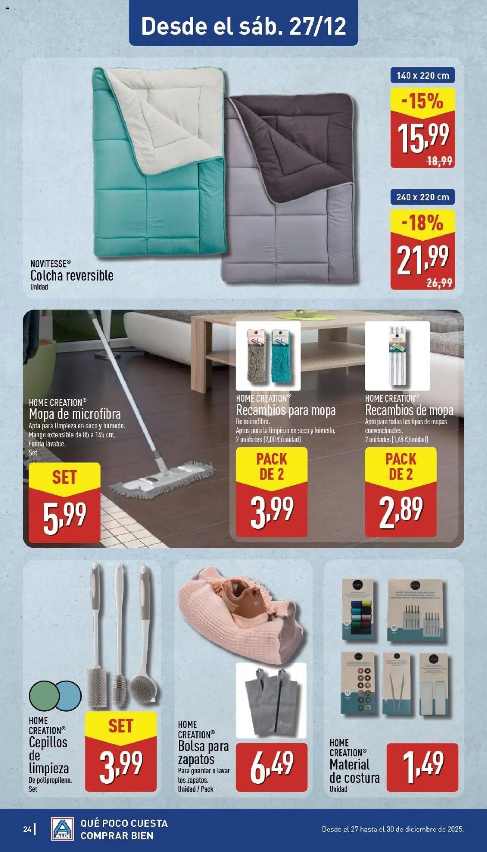 Aldi folleto Baleares │ válido desde el 22.12.2025 | Página: 24 | Productos: Funda, Bolsa, Ρούτερ, Colcha