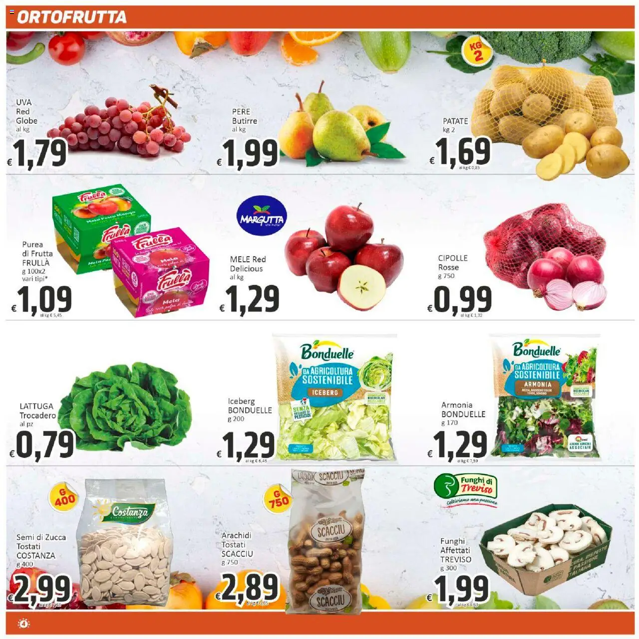 Volantino Paghi Poco del 20.10.2025 | Pagina: 4 | Prodotti: Cipolle, Frutta, Zucca, Lattuga