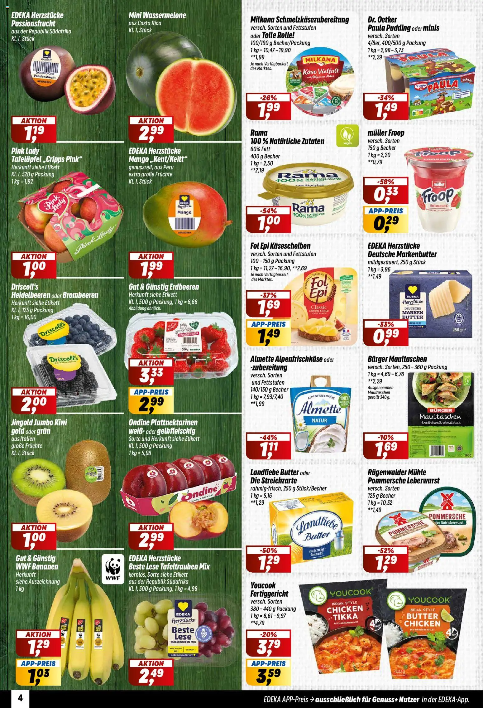 Simmel Prospekt 	 – gültig ab 09.03.2026 | Seite: 4 | Produkte: Froop, Pudding, Maultaschen, Erdbeeren