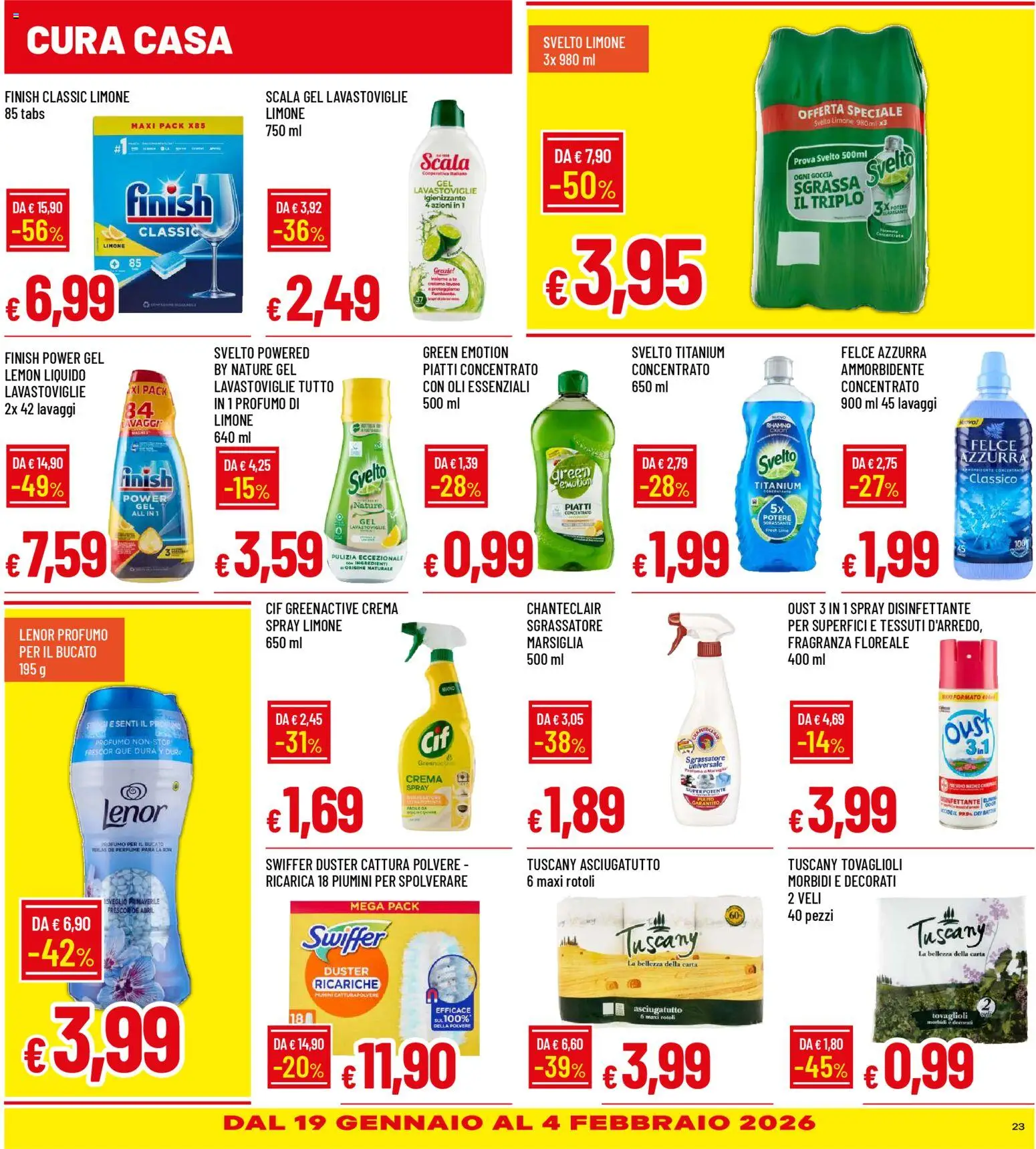 Volantino Galassia del 15.01.2026 | Pagina: 23 | Prodotti: Sgrassatore, Scala, Asciugatutto, Fragranza