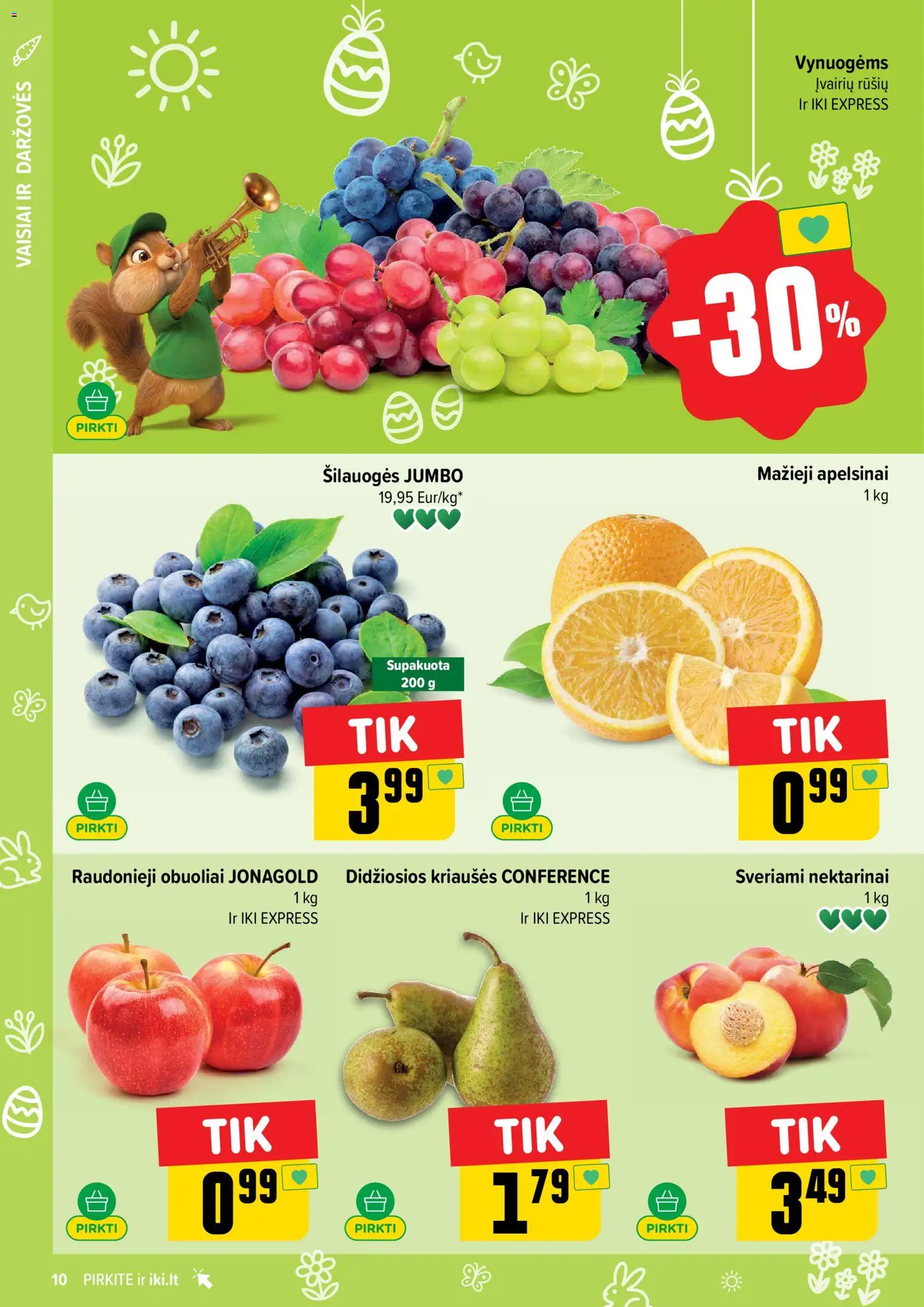IKI akcijos nuo 23.03.2026 | Puslapis: 10 | Prekių: Šilauogės, Obuoliai, Apelsinai
