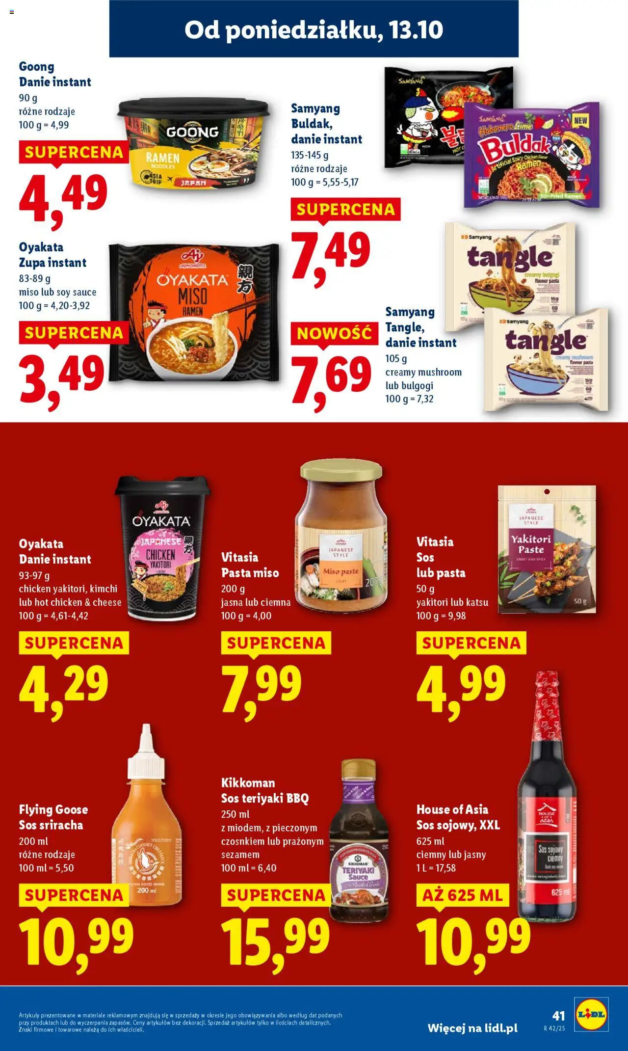 Lidl Gazetka od 13.10.2025 | Strona: 41 | Produkty: Kimchi, Sriracha, Zupa, Sos sriracha