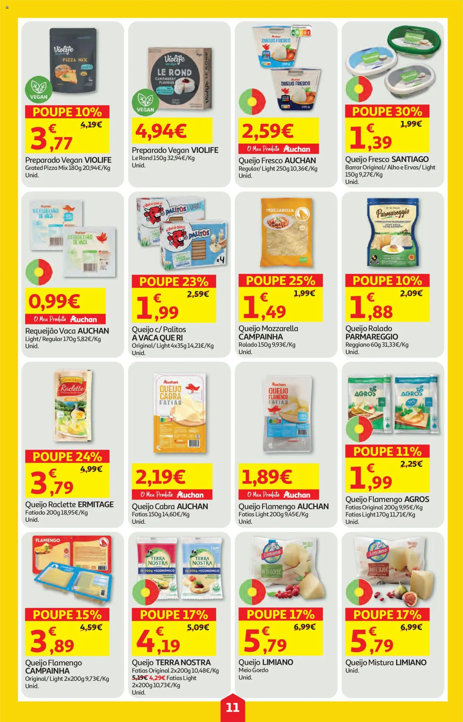 Auchan folheto │ válido de 05.02.2026 | Página: 11 | Produtos: Campainha, Queijo, Requeijão, Pizza