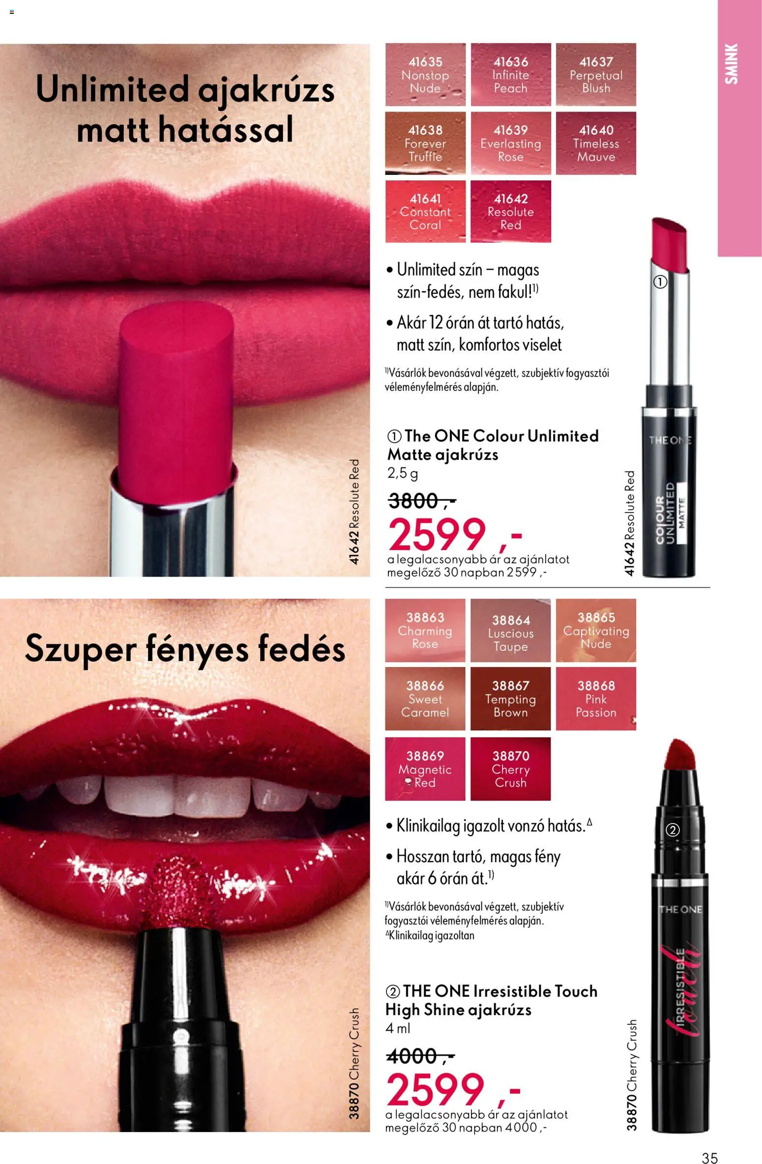 Oriflame akciós ujság - amely érvényes a következő dátumtól: 22.10.2025 | Oldal: 35 | Termékek: Smink, Ajakrúzs