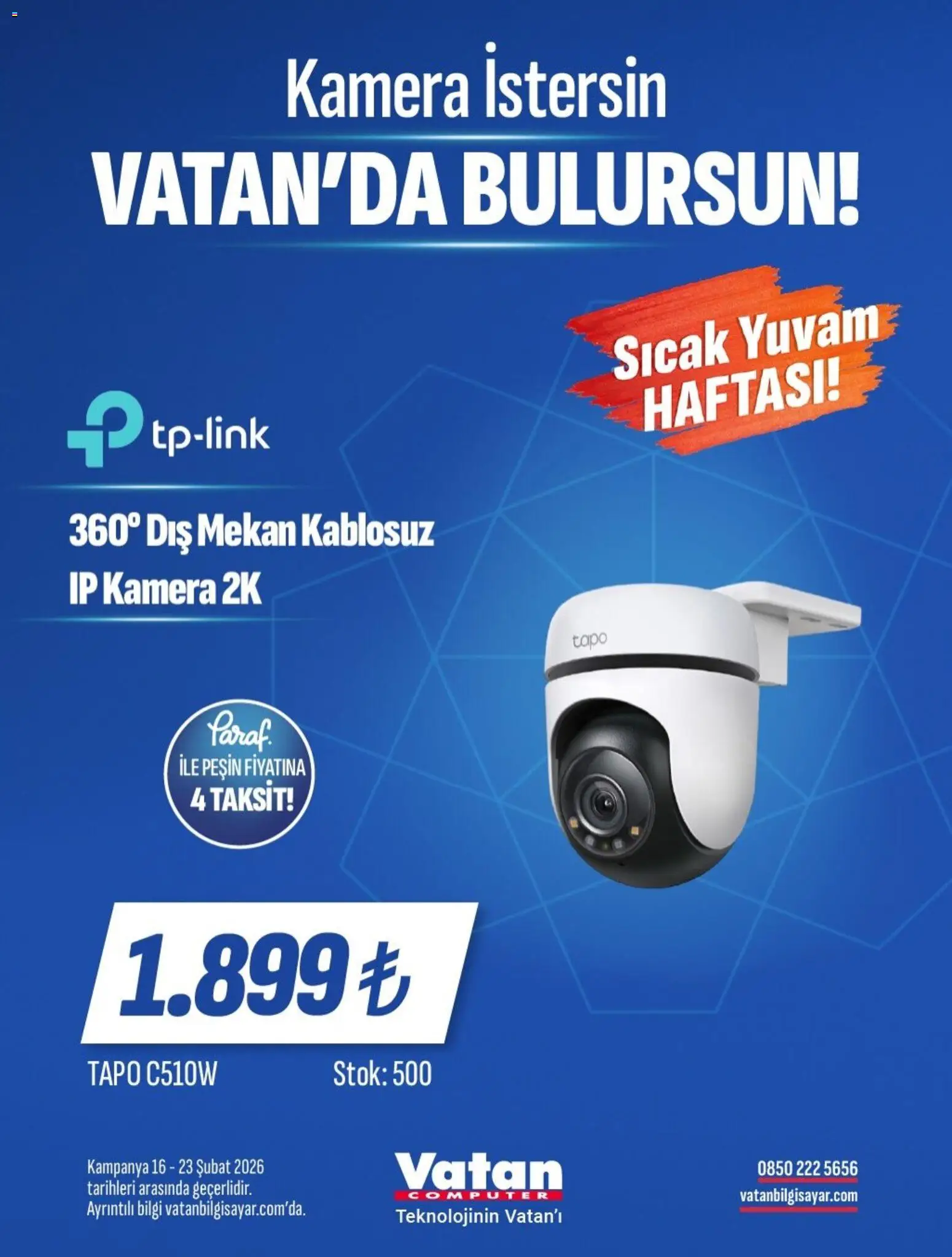 Vatan Bilgisayar İndirim Sıcak Yuvam Haftası - 16.02.2026 tarihinden itibaren geçerlidir | Sayfa: 2 | Ürünler: Kamera