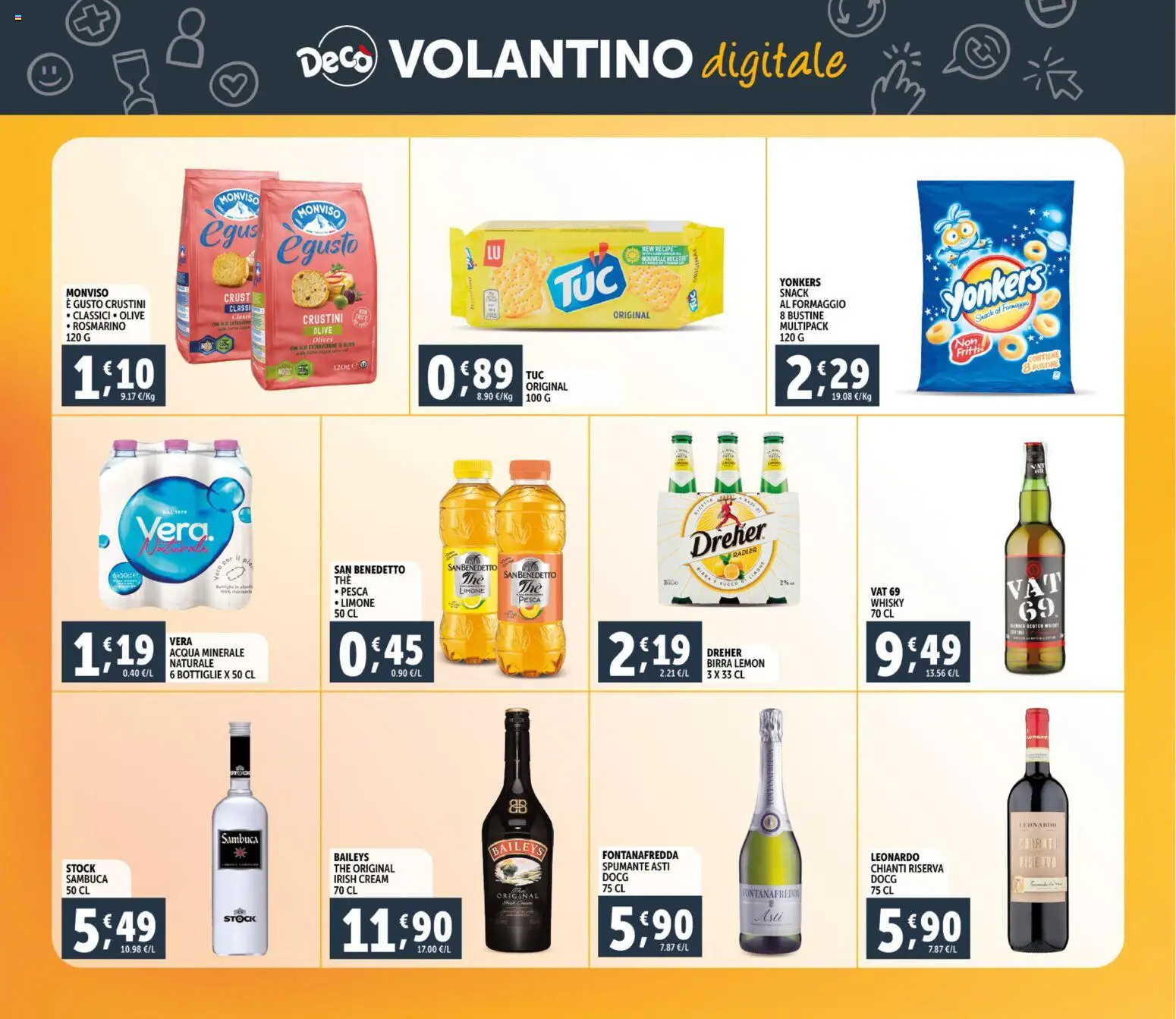 Volantino Decò del 23.02.2026 | Pagina: 28 | Prodotti: Whisky, Acqua, Formaggio, Spumante