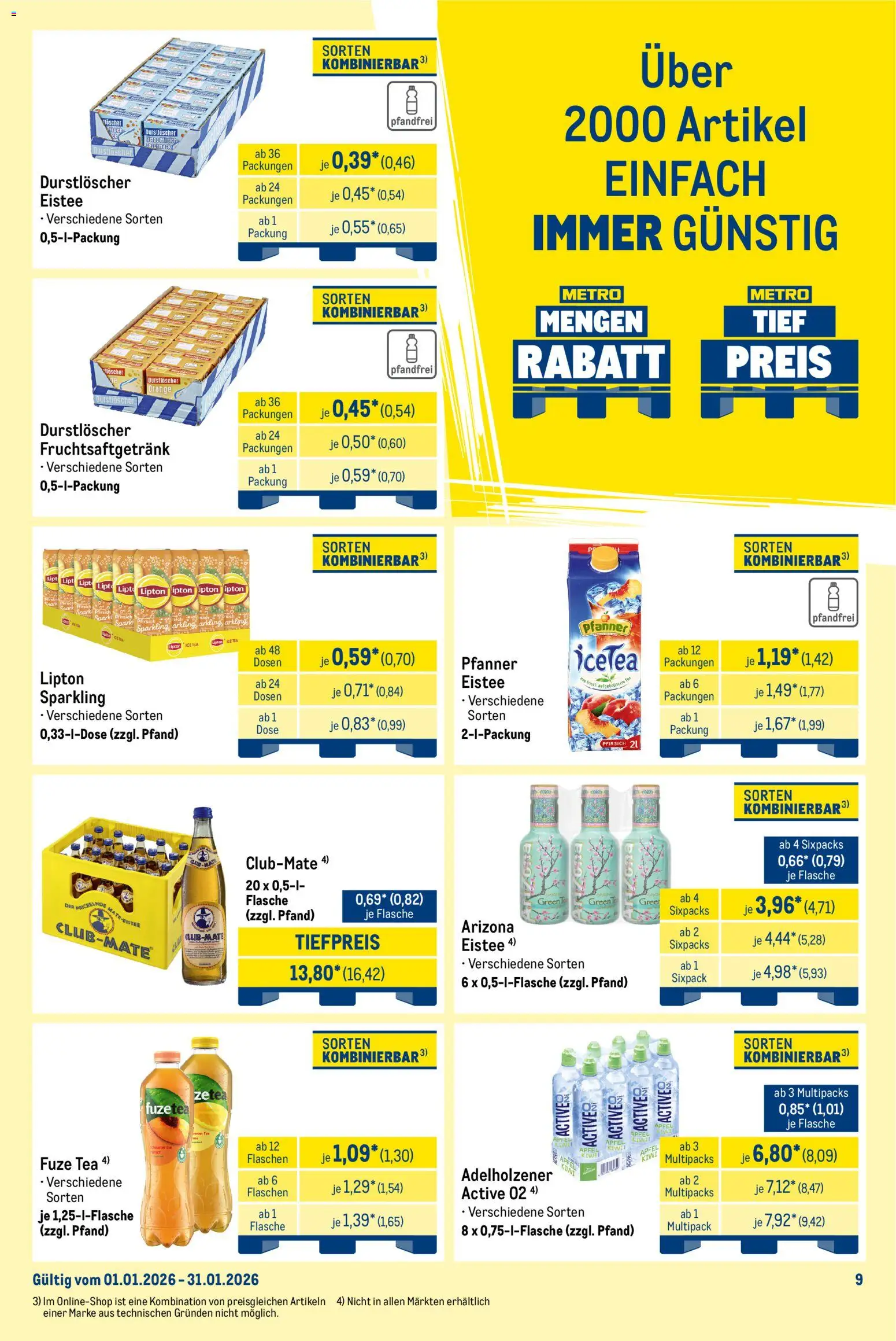Metro - Monats-Mix – gültig ab 01.01.2026 | Seite: 9 | Produkte: Durstloscher, Adelholzener, Äpfel, Kiwi