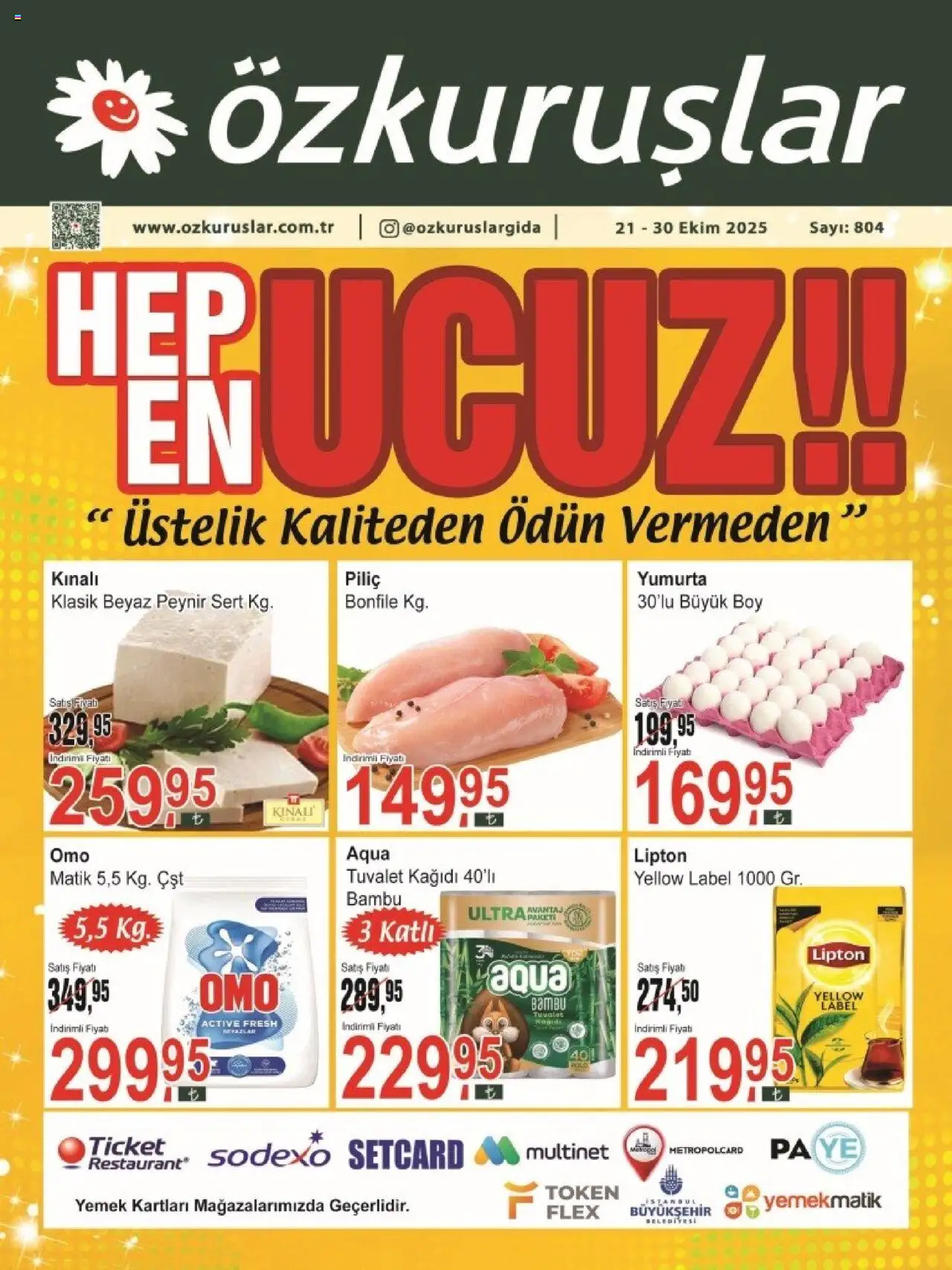 Özkuruşlar Katalog - 21.10.2025 tarihinden itibaren geçerlidir | Sayfa: 1 | Ürünler: Tuvalet, Peynir, Piliç, Tuvalet kağıdı