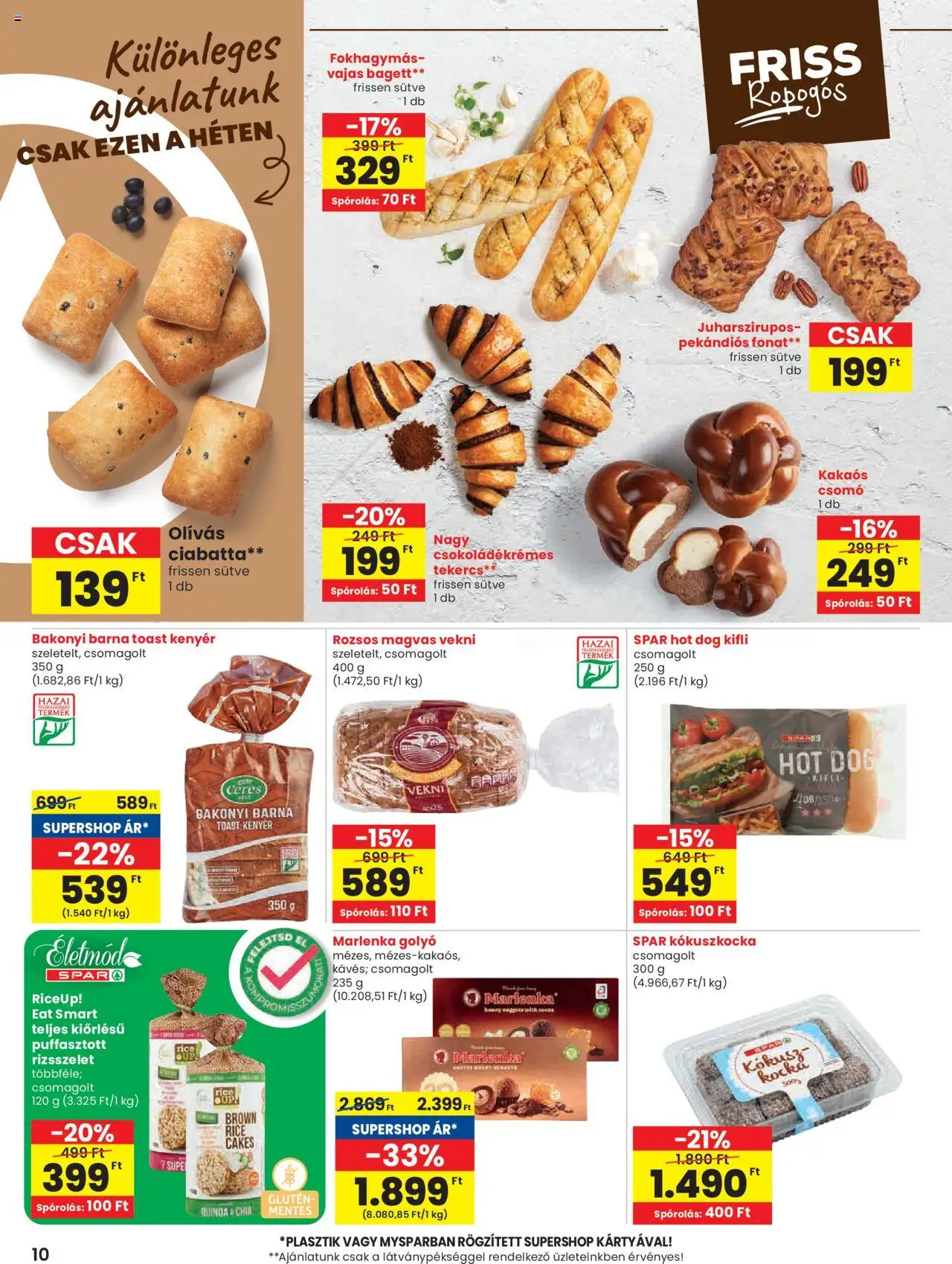 Spar akciós ujság - amely érvényes a következő dátumtól: 05.06.2025 | Oldal: 10 | Termékek: Nuggets, Puffasztott rizsszelet, Kenyér, Toast kenyér