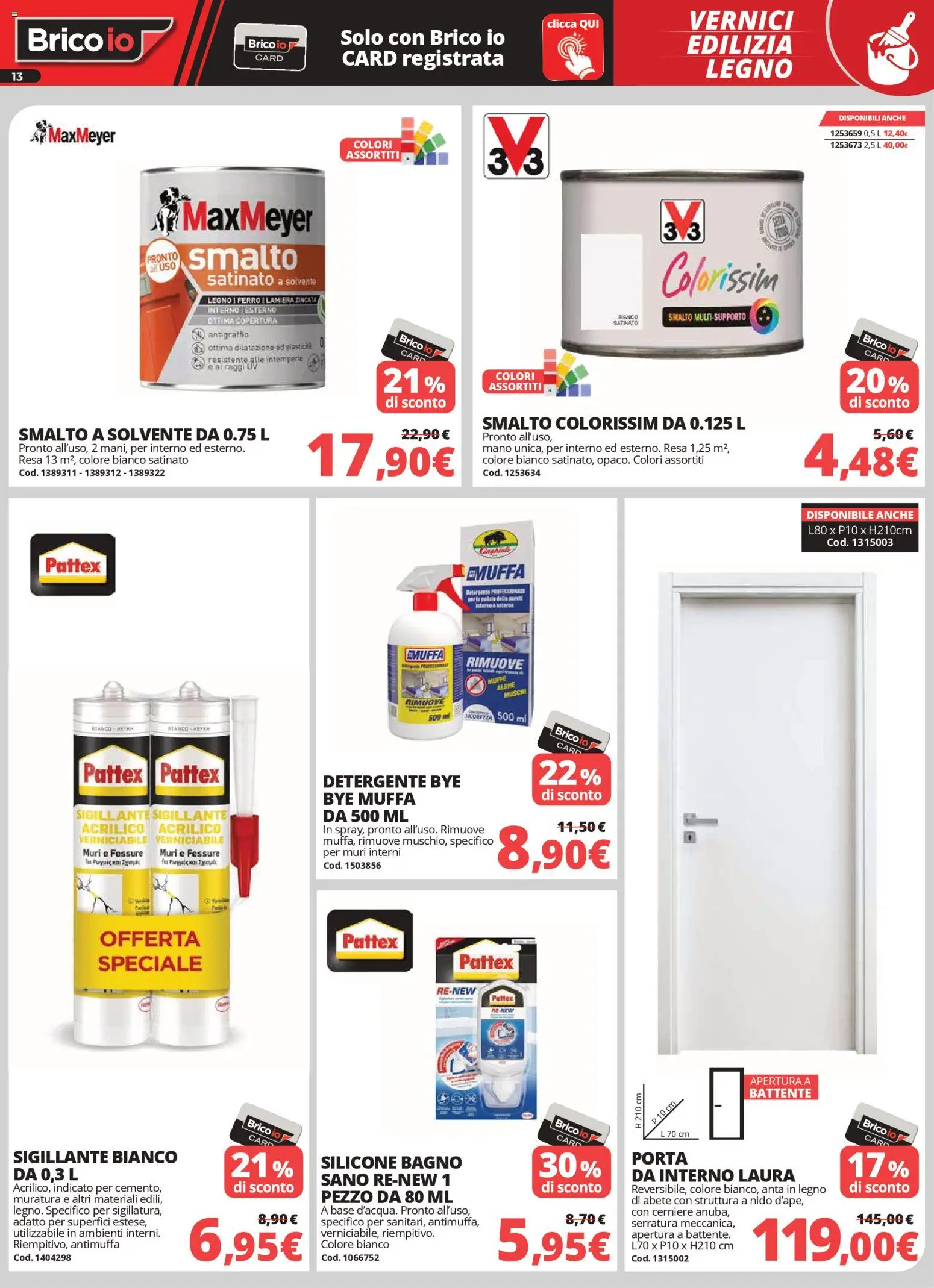 Volantino Brico io del 02.04.2026 | Pagina: 13 | Prodotti: Detergente, Silicone, Bagno, Elastici