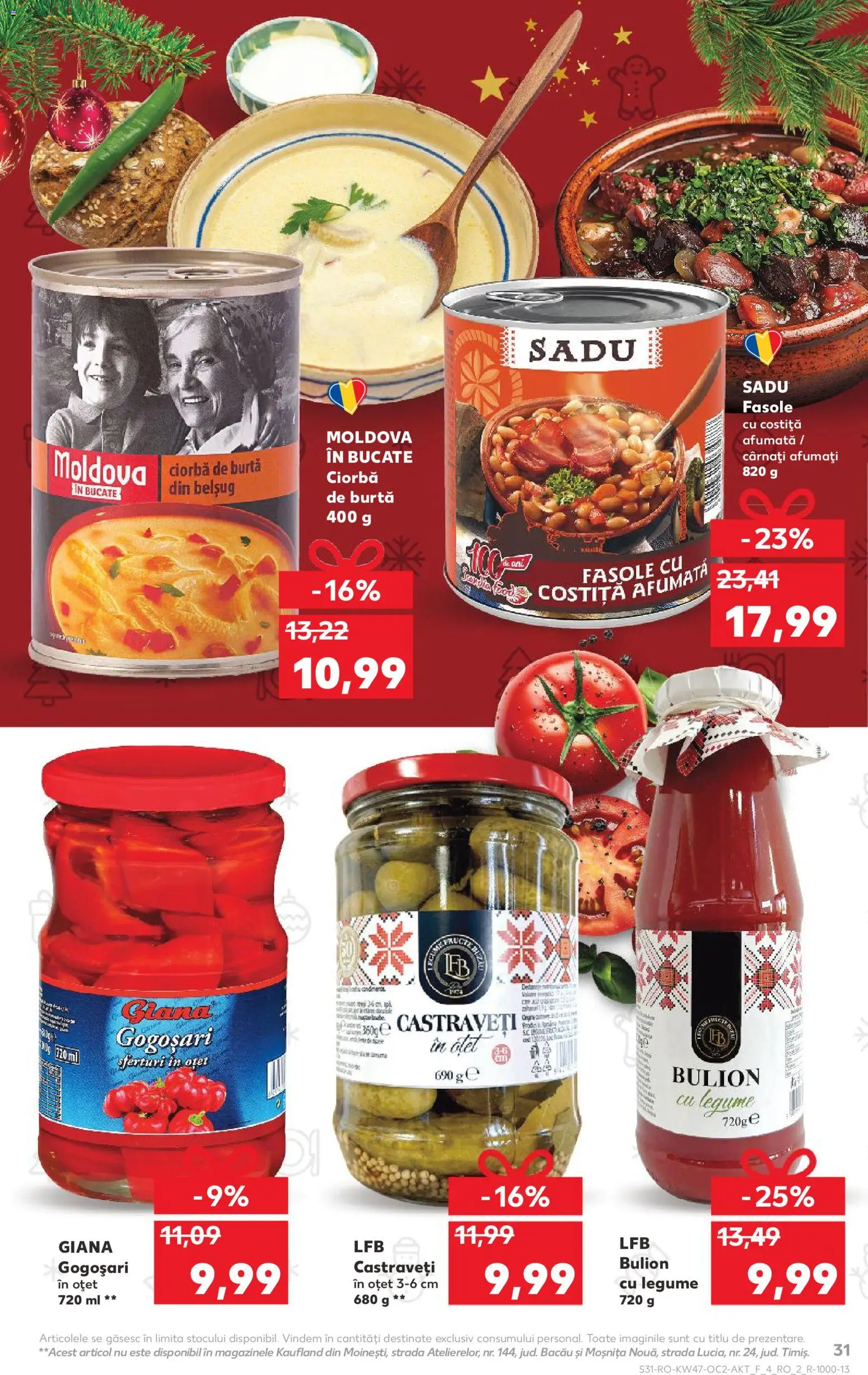 Noul catalog Kaufland – valabil de la 19.11.2025 | Pagină: 31 | Produse: Oțet, Castraveți, Legume, Cârnați