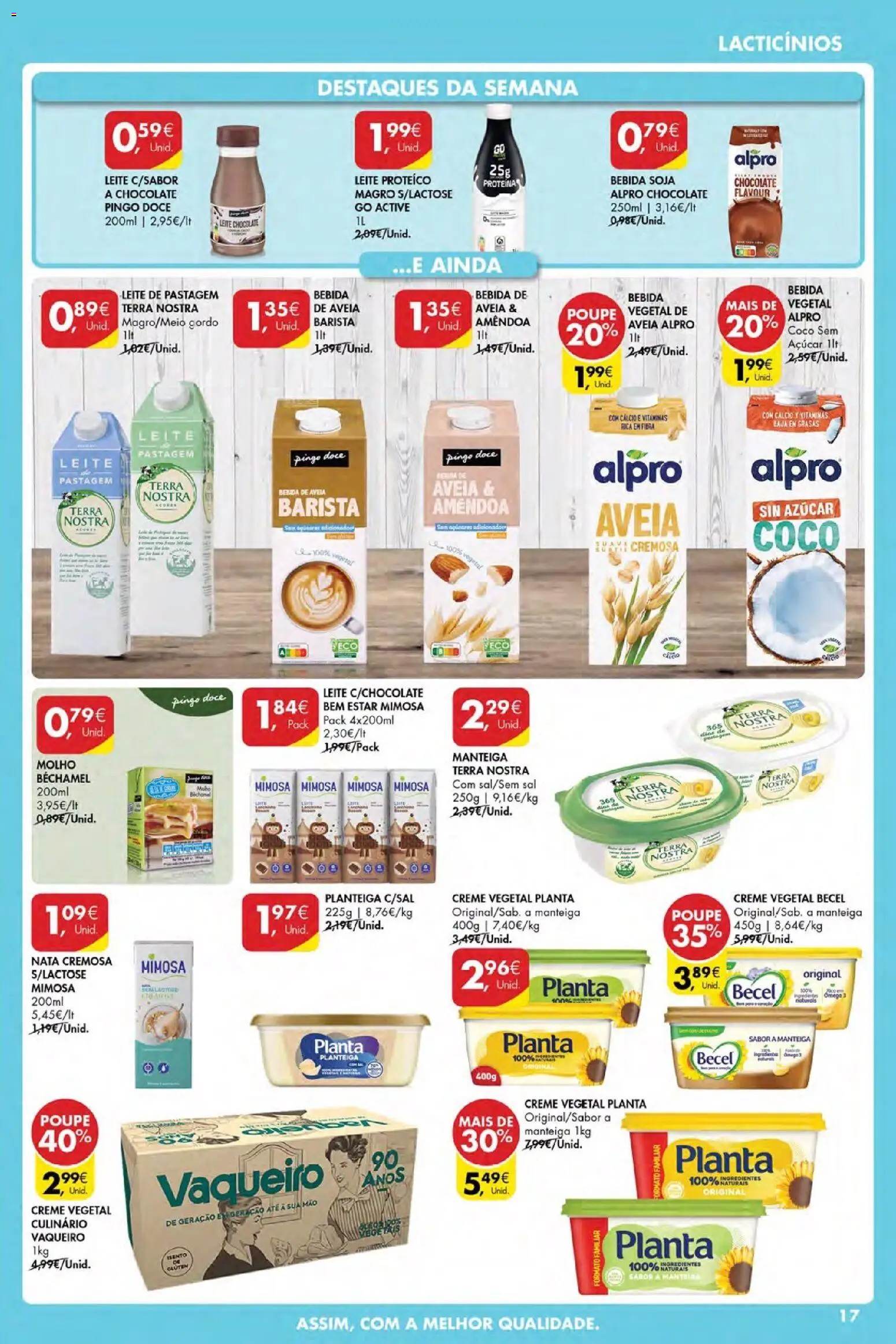 Pingo Doce Poupe Esta Semana Açores │ válido de 19.03.2026 | Página: 17 | Produtos: Soja, Aveia, Açúcar, Creme