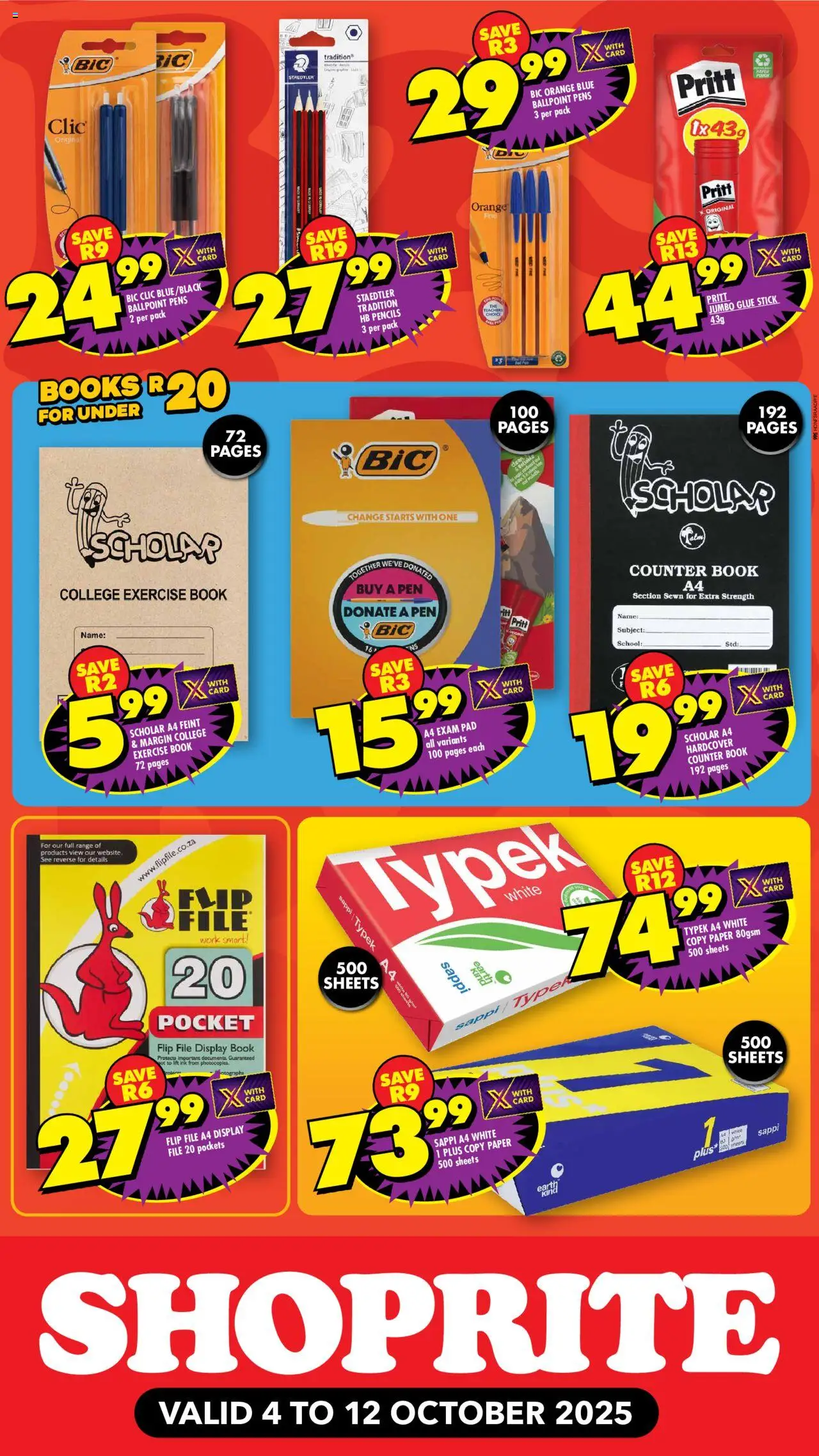 New Shoprite catalogue – valid from 04.10.2025 | Page: 2 | Products: Pen, Paper