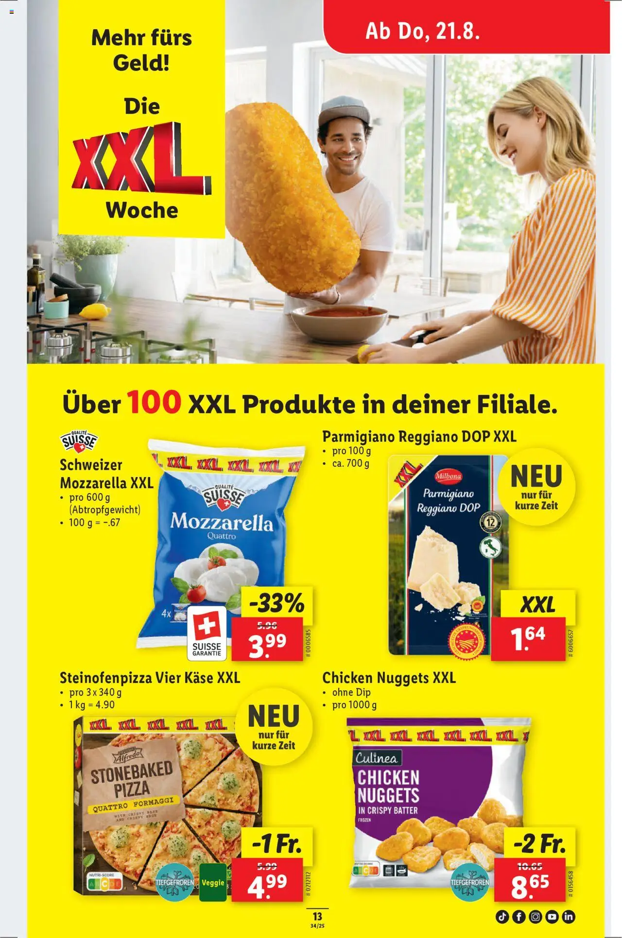 Lidl Aktionen ab 21.08.2025 | Seite: 15 | Produkte: Käse, Pizza