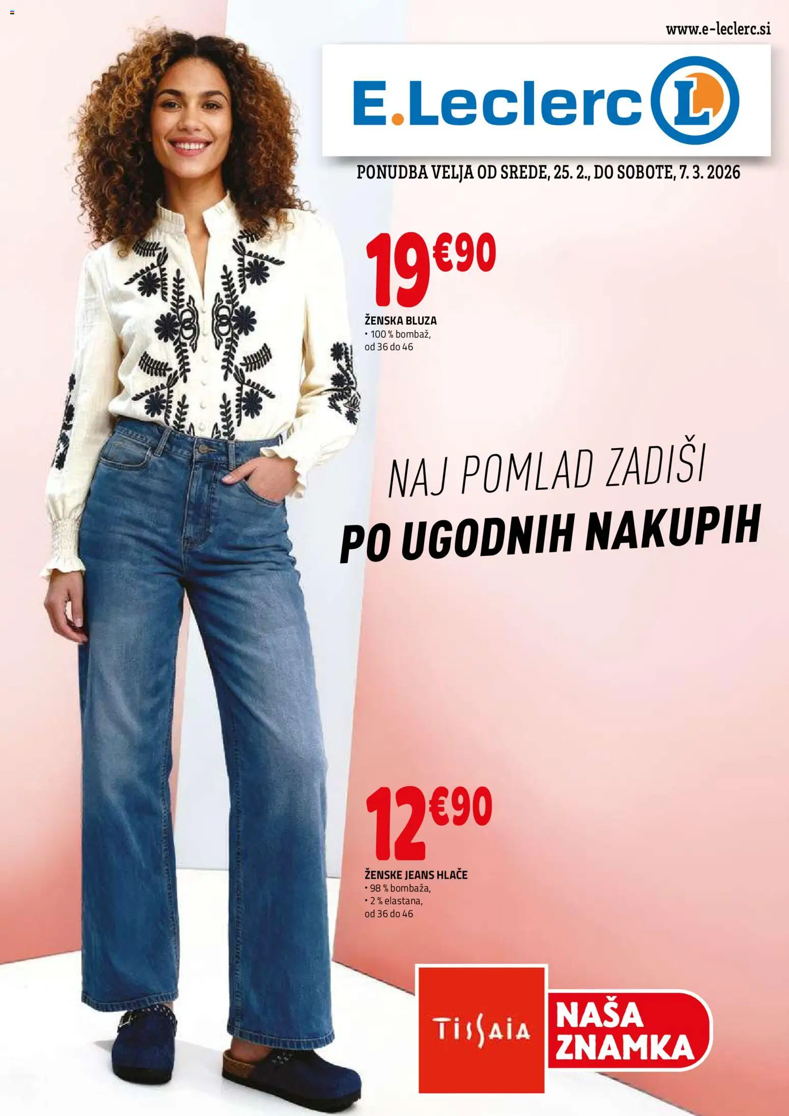 Novi E.leclerc katalog ponudbe – veljaven od 25.02.2026 | Stran: 1 | Izdelki: Bluza, Hlace