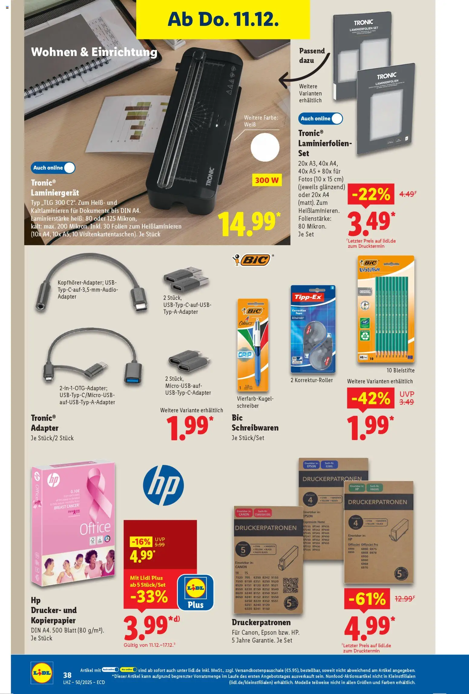 Lidl - Prospekt – gültig ab 08.12.2025 | Seite: 20 | Produkte: Epson, Adapter, USB, Drucker