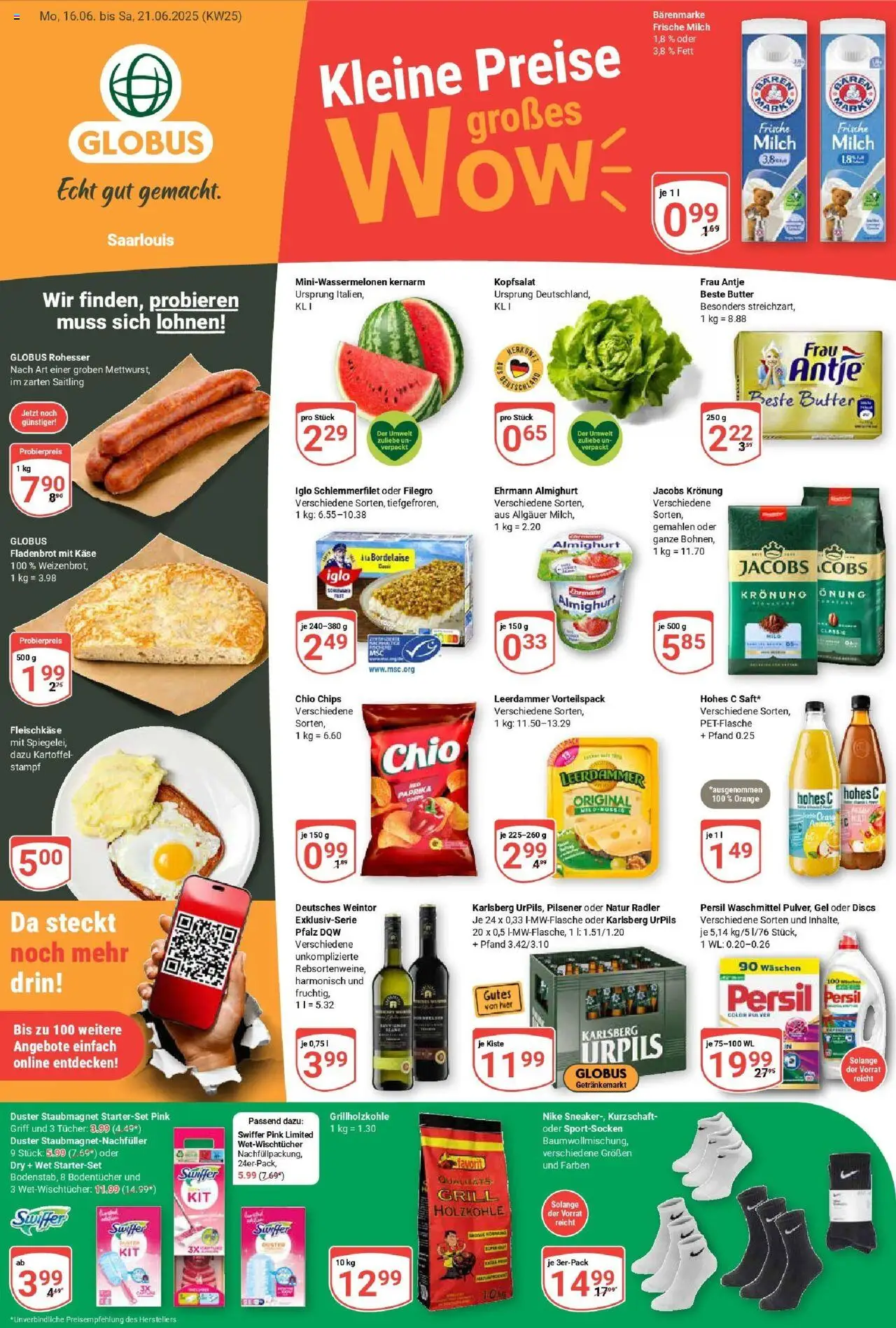Globus prospekt Saarlouis	 - gültig ab dem 15.06.2025 | Seite: 1 | Produkte: Grill, Radler, Waschmittel, Hohes c