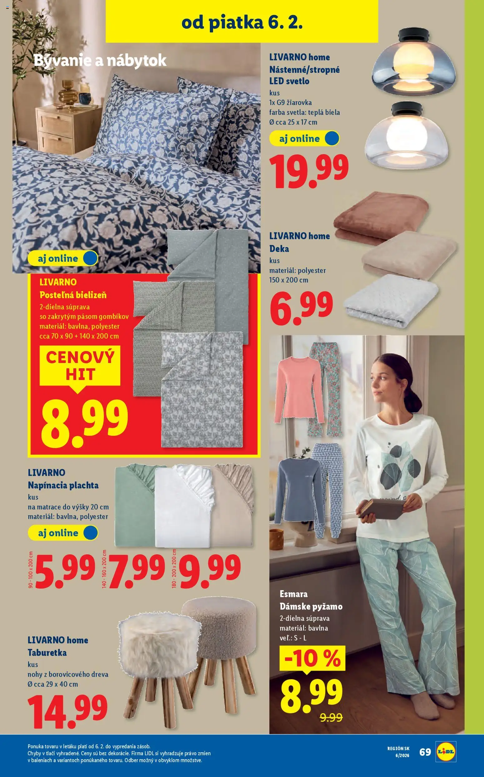 Nové Lidl akcie – leták je platný od 05.02.2026 | Strana: 48 | Produkty: Matrace, Nábytok, Plachta, Žiarovka
