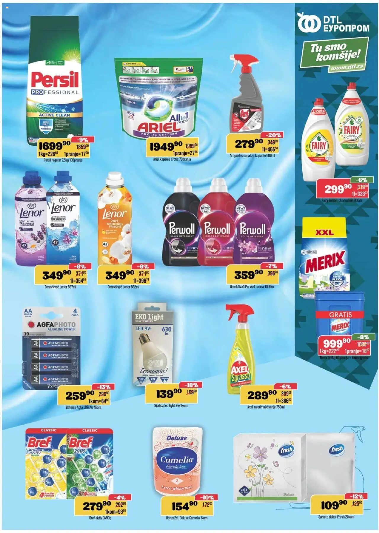 Europrom katalog - važi od 08.10.2025 | Strana: 11 | Proizvode: Kapsule, Salvete, Perwoll, Baterije