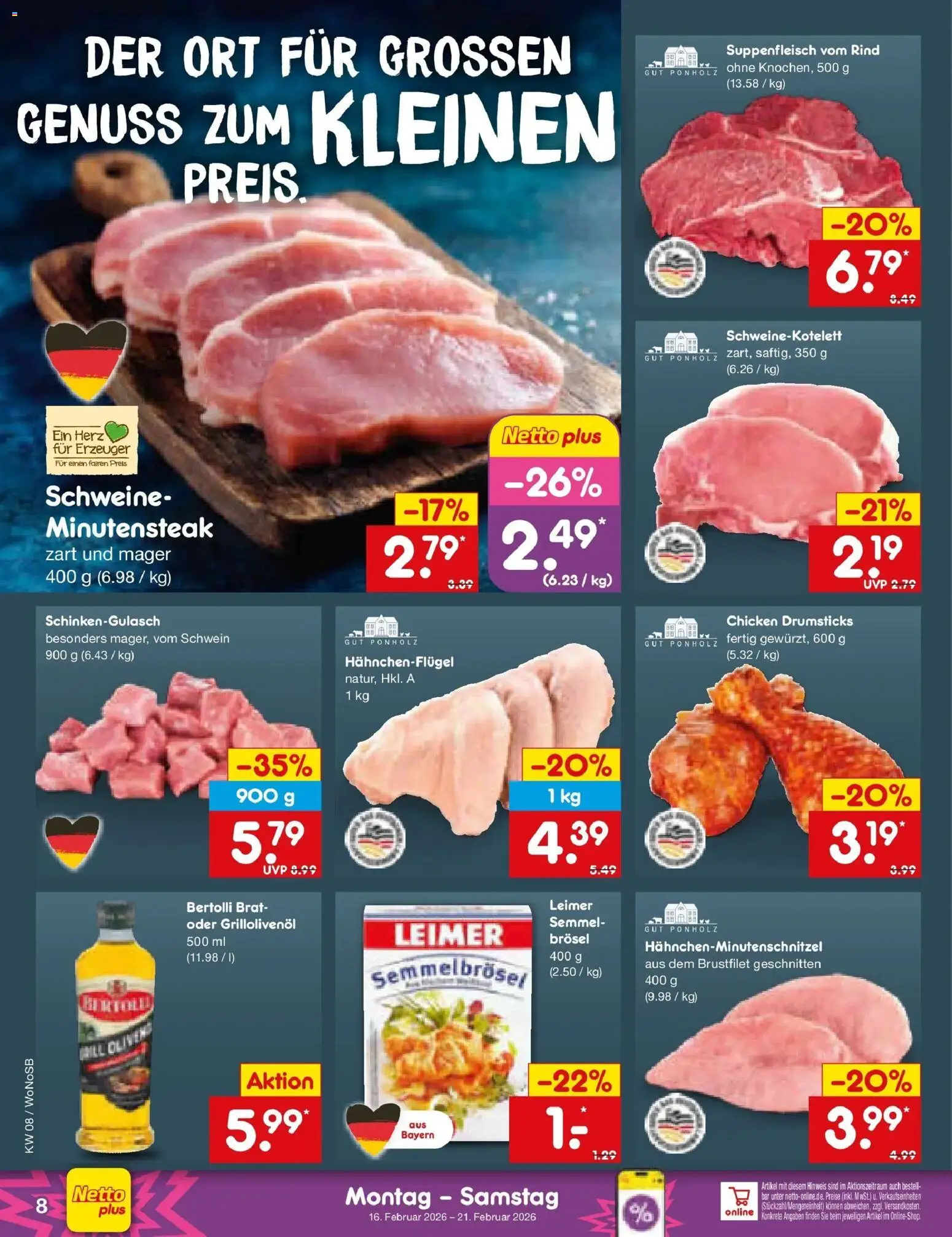 Netto Marken-Discount prospekt Friedrichsdorf	 – gültig ab 16.02.2026 | Seite: 8 | Produkte: Suppenfleisch