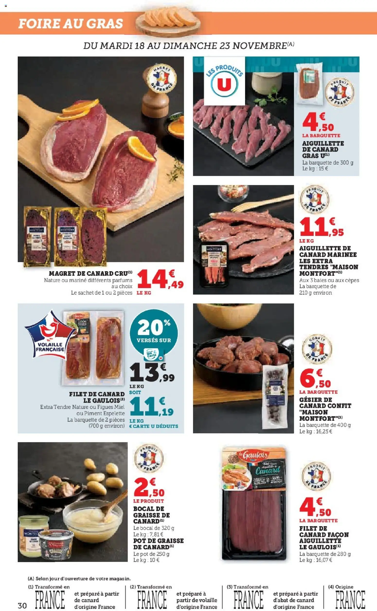 {H1} | Page: 30 | Produits: Graisse de canard, Miel, Piment, Gésier