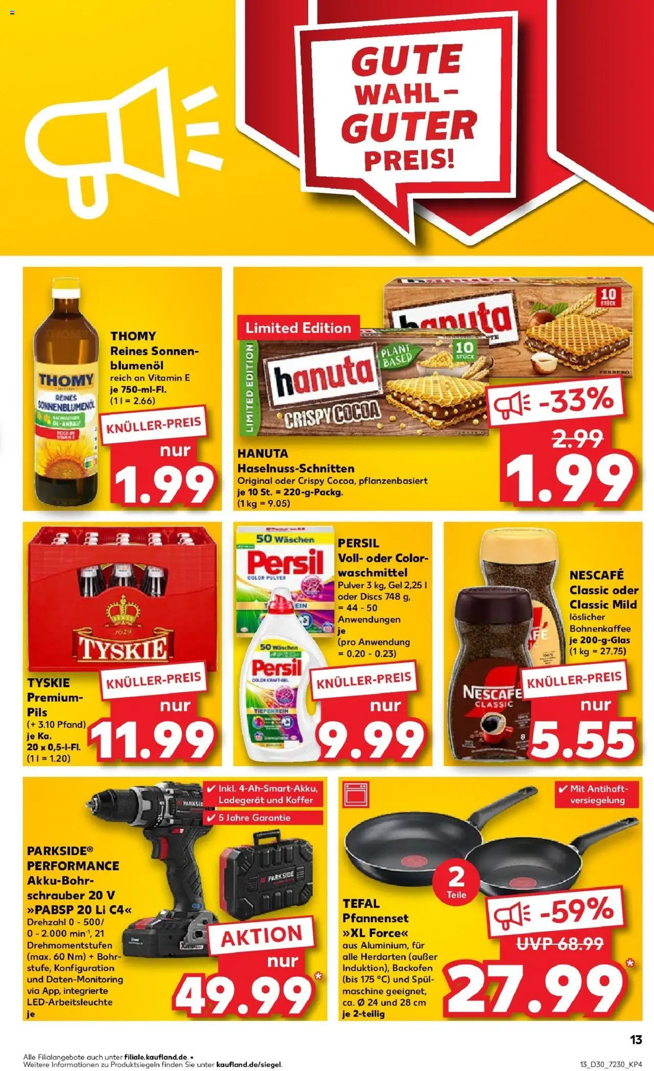 Kaufland prospekt Bottrop	 - gültig ab dem 23.07.2025 | Seite: 13 | Produkte: Tyskie, Sonnenblumenol, Pils, Ladegerät