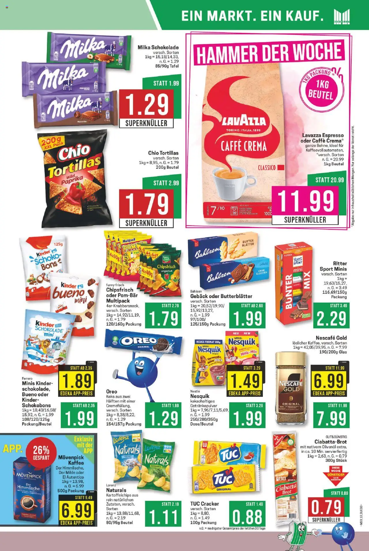 Marktkauf Prospekt 	 - gültig ab dem 11.08.2025 | Seite: 13 | Produkte: Milch, Kaffee, Chio tortillas, Brot