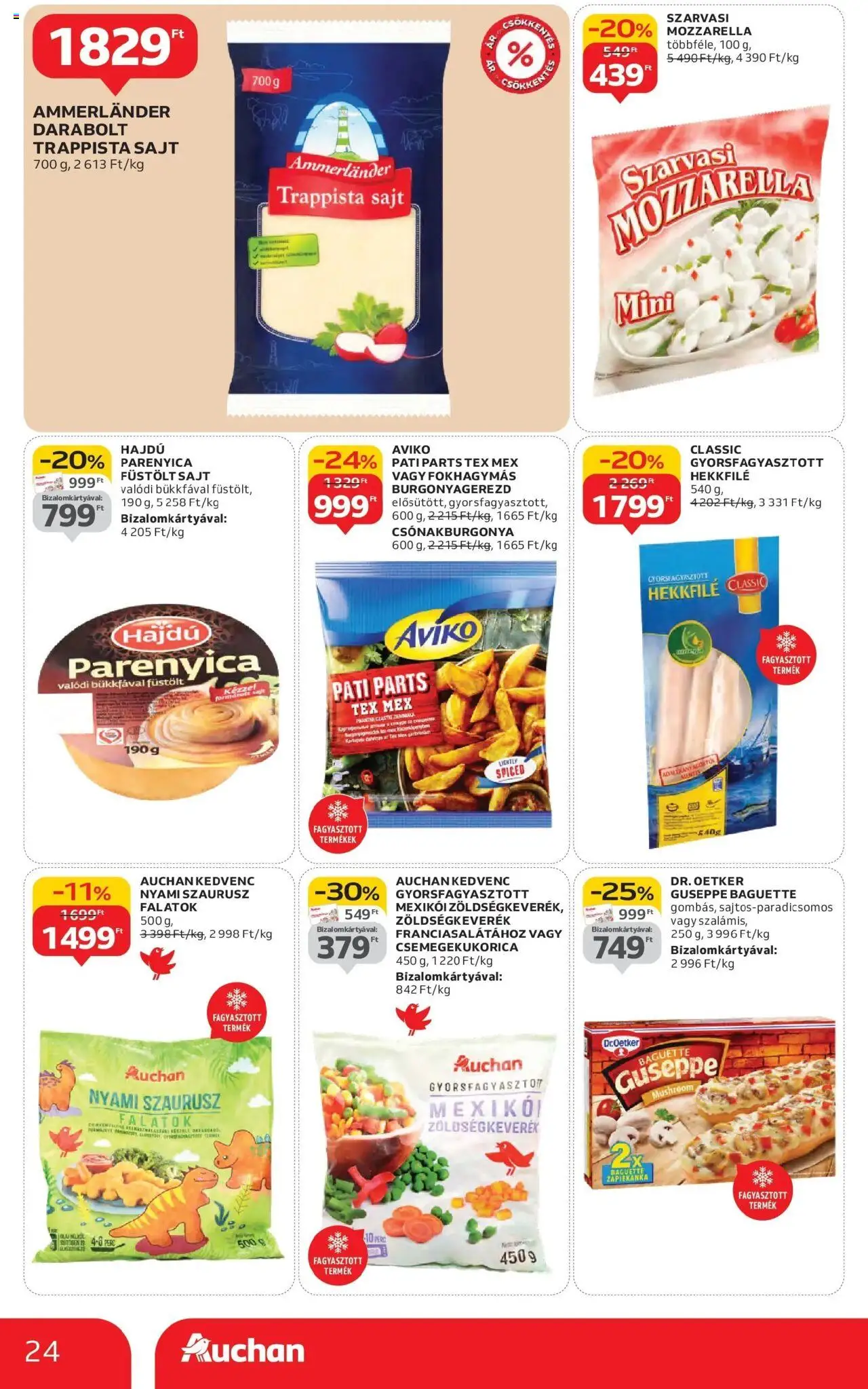 Auchan akciós ujság - amely érvényes a következő dátumtól: 16.10.2025 | Oldal: 24 | Termékek: Csemegekukorica, Füstölt sajt, Sajt, Trappista sajt