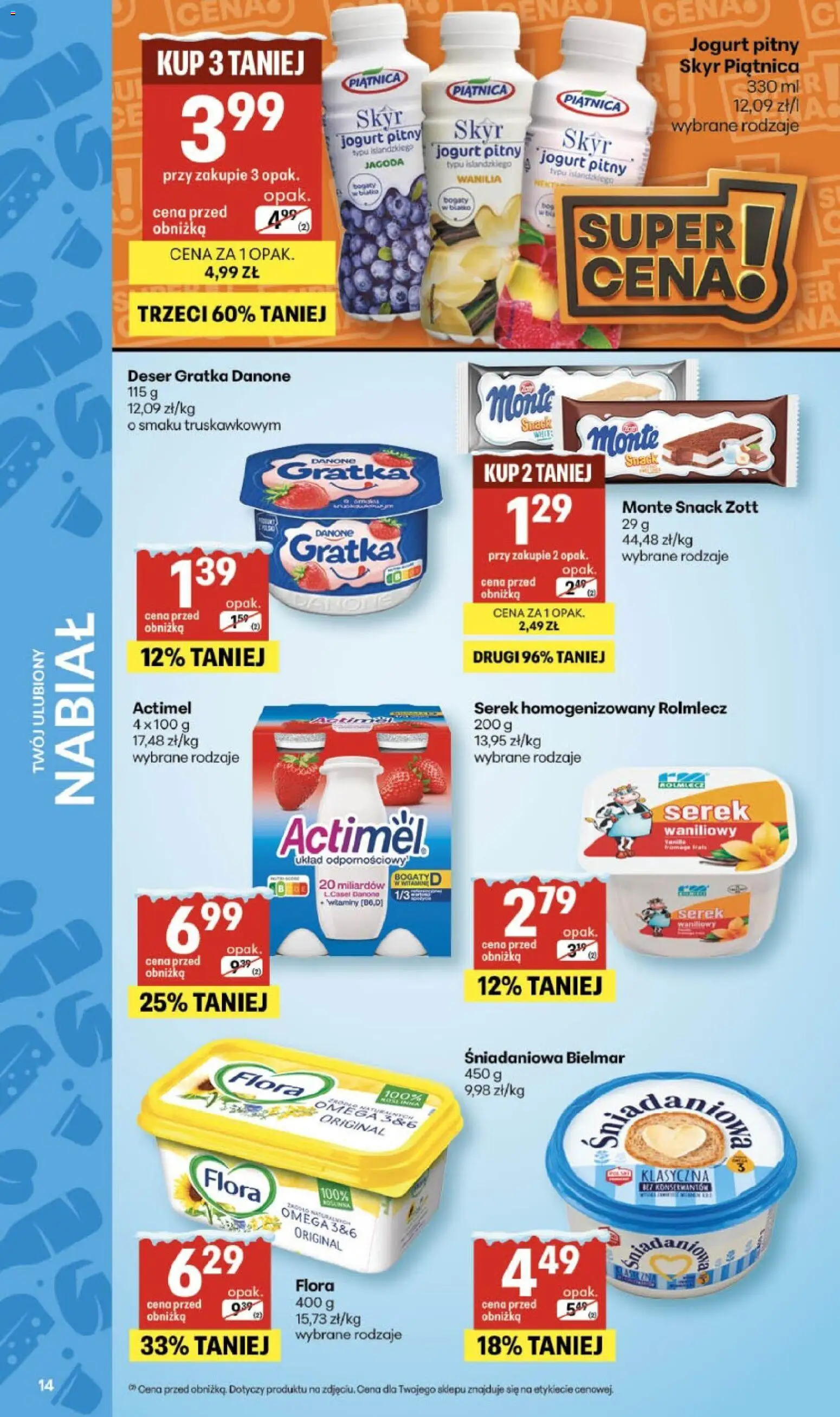 Delikatesy Centrum Gazetka od 29.01.2026 | Strona: 14 | Produkty: Serek homogenizowany, Serek, Skyr piątnica, Skyr