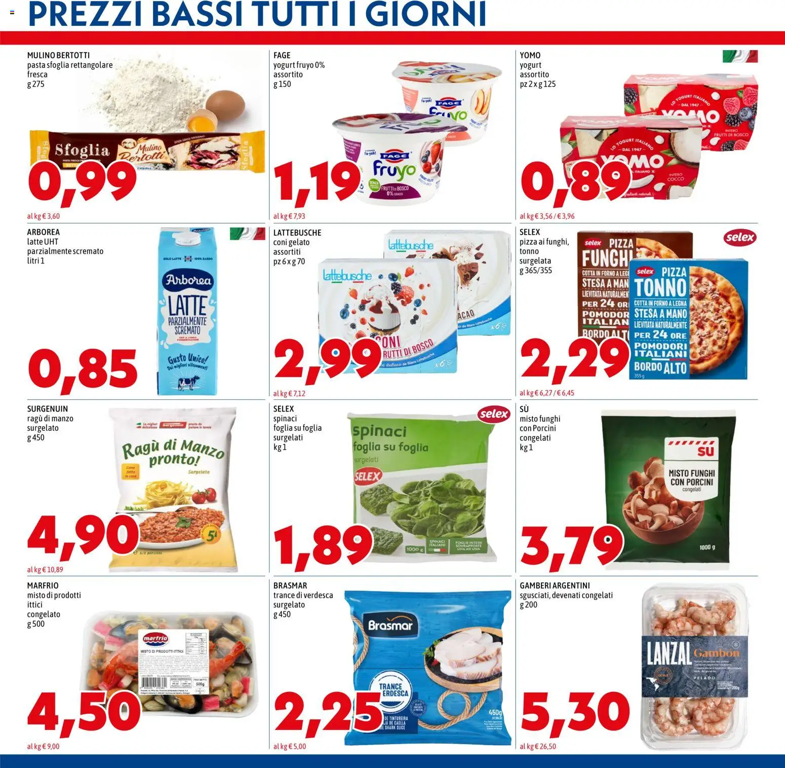 Volantino Mega del 08.04.2026 | Pagina: 5 | Prodotti: Manzo, Gamberi, Pasta sfoglia, Latte
