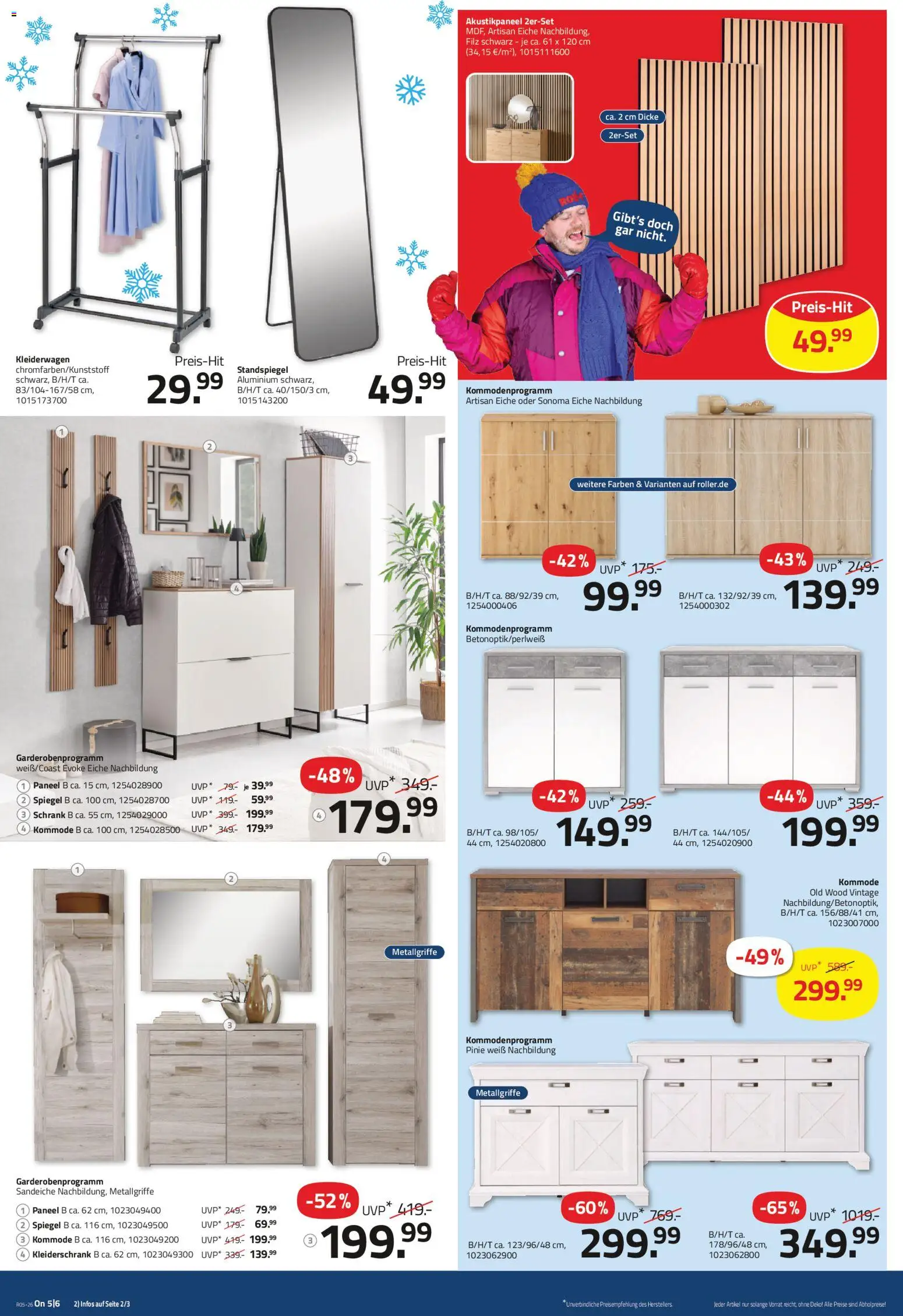 Roller Prospekt 	 – gültig ab 25.01.2026 | Seite: 6 | Produkte: Kleiderschrank, Kommode, Schrank, Standspiegel