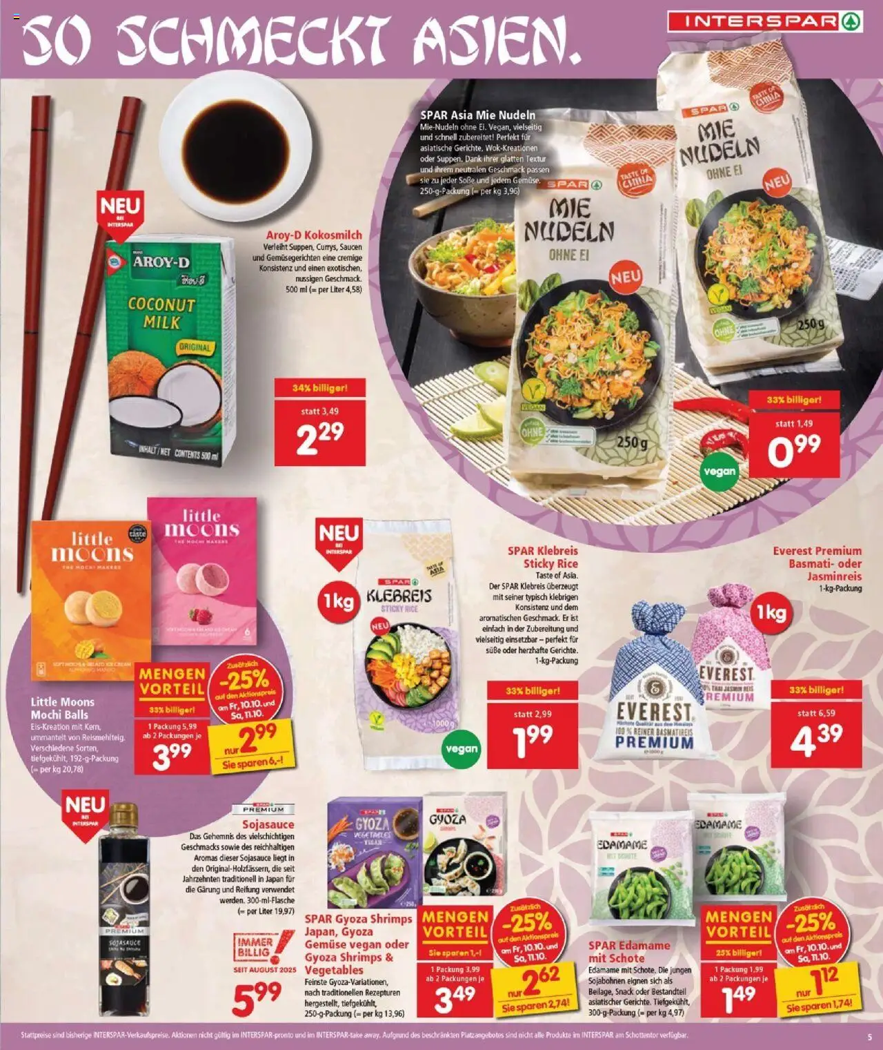 Interspar Flugblatt - Burgenland gültig ab 09.10.2025 | Seite: 5 | Produkte: Gemüse, Soße, Reis, Nudeln