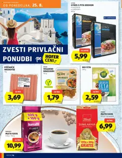 GYROS S PITA KRUHOM, • s svinjino ali • s piščancem 380 g │ velja od 21.08.2025 | Stran: 16 | Izdelki: Hrenovke, Pita, Kos, Kava