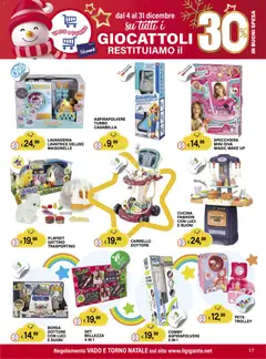 Anteprima del volantino Il Gigante Il regno dei giocattoli catalogo valido a partire dal 04.12.2025 | Pagina: 17 | Prodotti: Lavatrice, Carrello, Aspirapolvere, Trolley