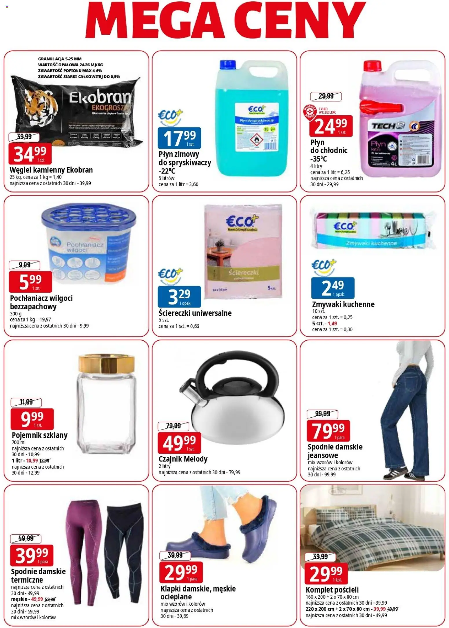 E.Leclerc Gazetka - Elbląg od 19.01.2026 | Strona: 2 | Produkty: Spodnie, Klapki, Czajnik, Płyn do spryskiwaczy