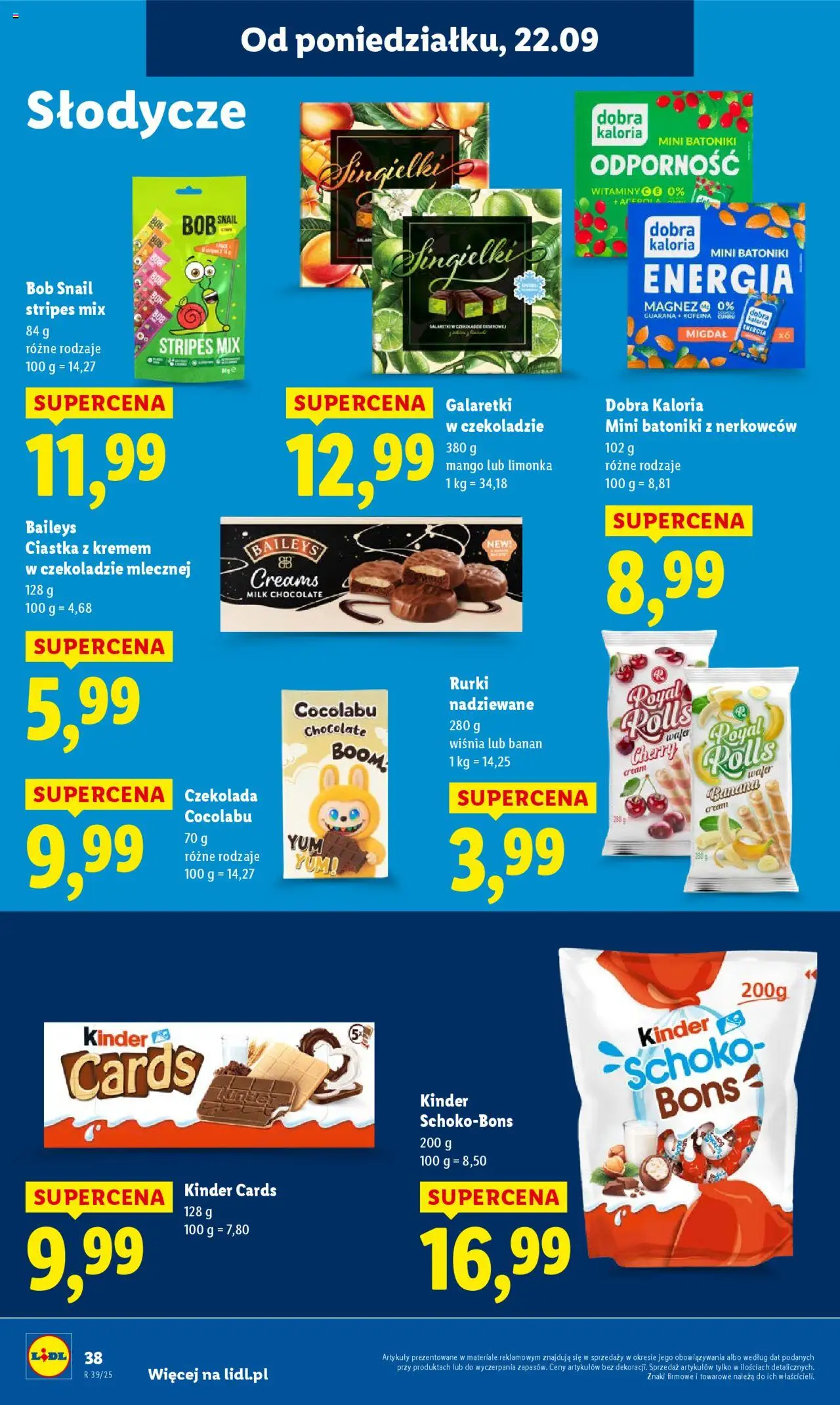 Lidl Gazetka od 22.09.2025 | Strona: 46 | Produkty: Baileys, Słodycze, Galaretki, Banan