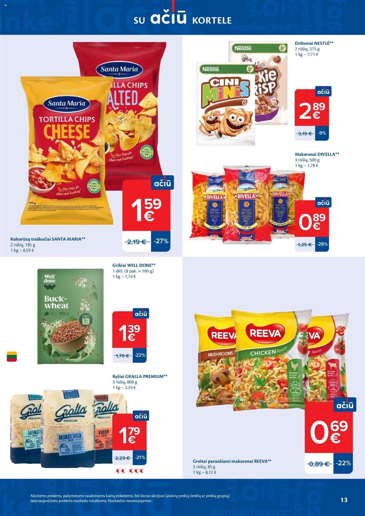 MAXIMA akcijos nuo 17.03.2026 | Puslapis: 13 | Prekių: Grikiai, Ryžiai, Makaronai, Traškučiai