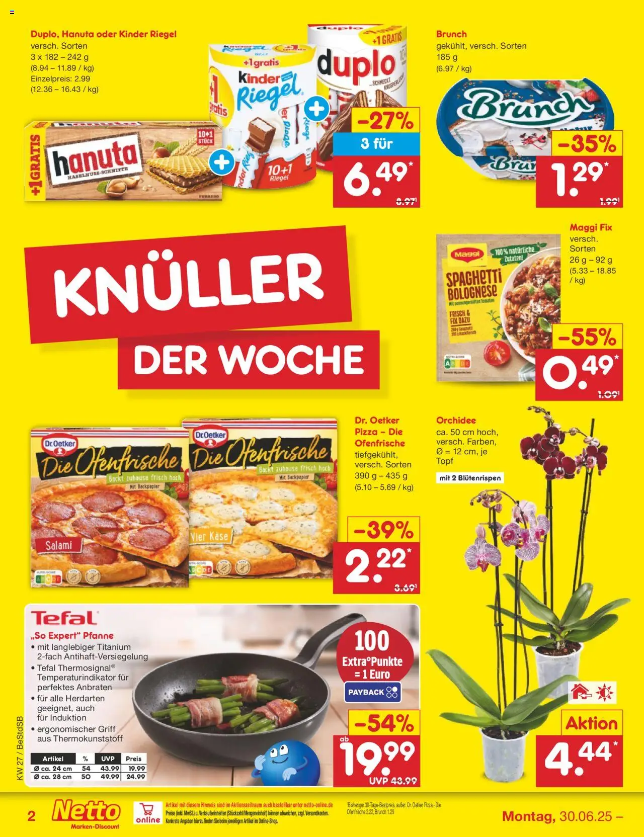 Netto Marken-Discount Prospekt 	 - gültig ab dem 30.06.2025 | Seite: 2 | Produkte: Käse, Tomaten, Kinder riegel, Salami