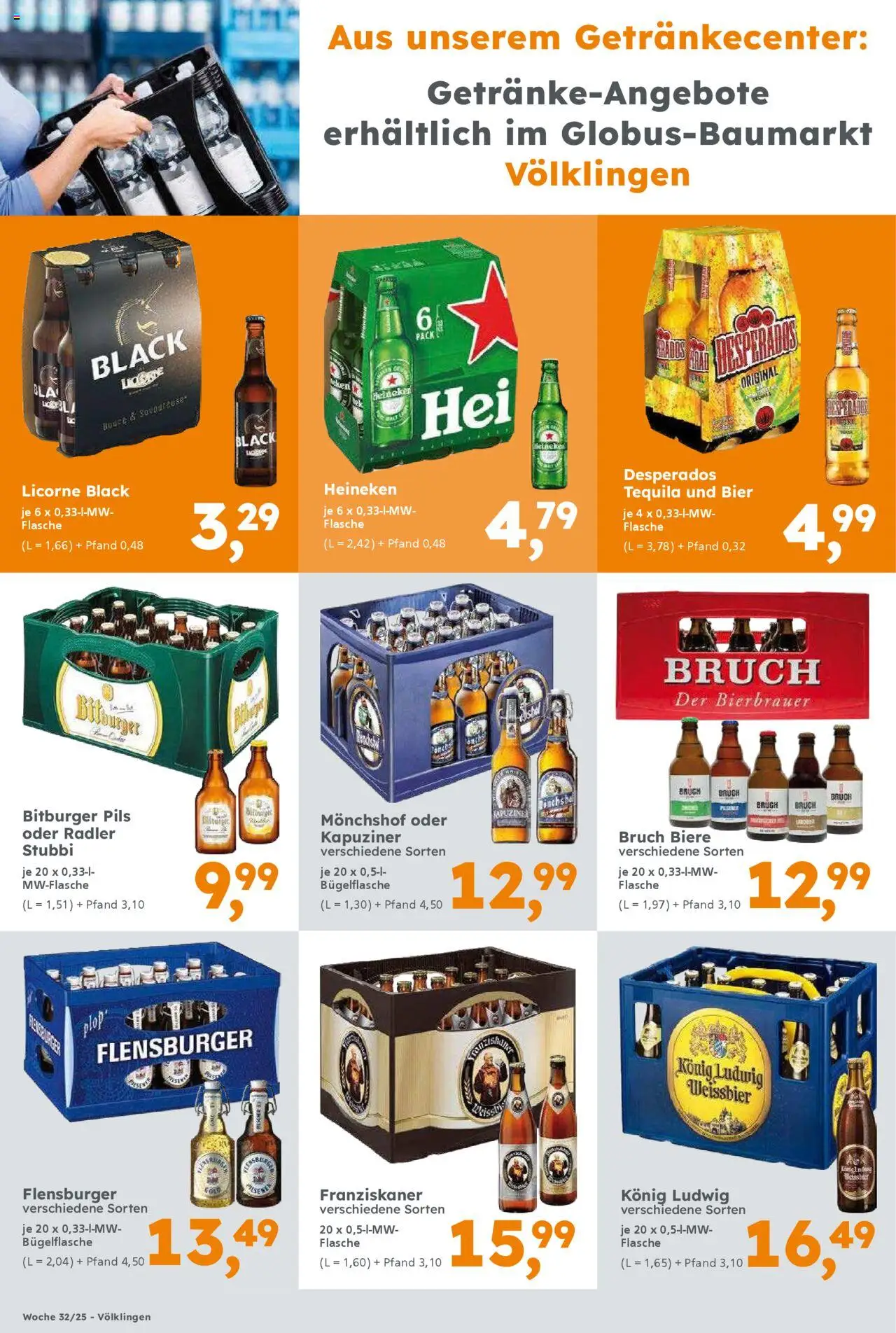 Globus Baumarkt prospekt Saarbrücken	 - gültig ab dem 03.08.2025 | Seite: 16 | Produkte: Pils, Flensburger, Radler, Desperados